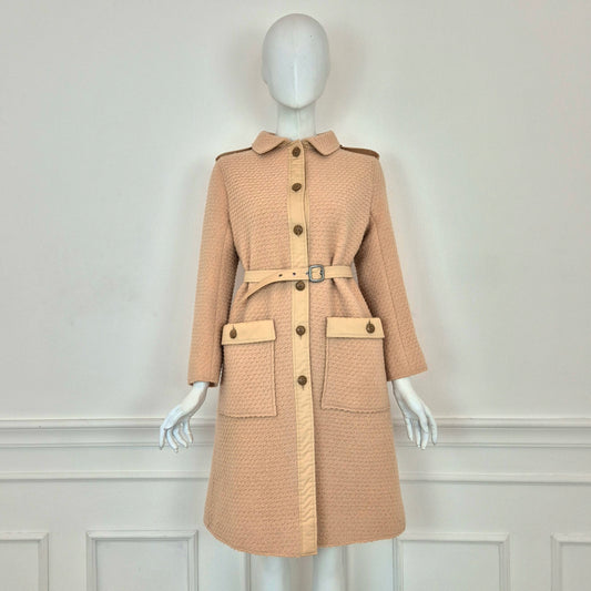 Courreges | Cappottino beige con cintura