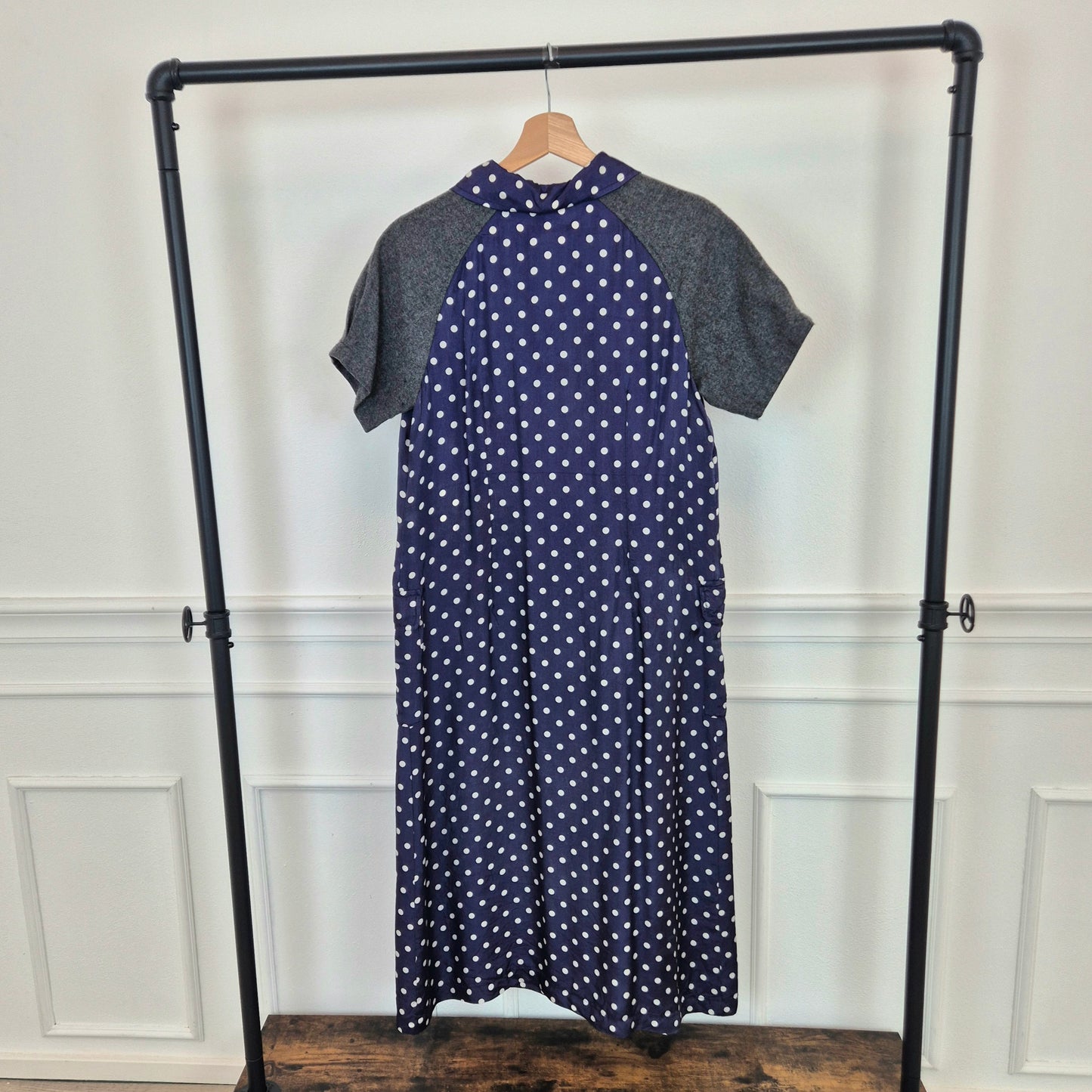 Comme des Garçons | Abito blu pois con maniche in lana