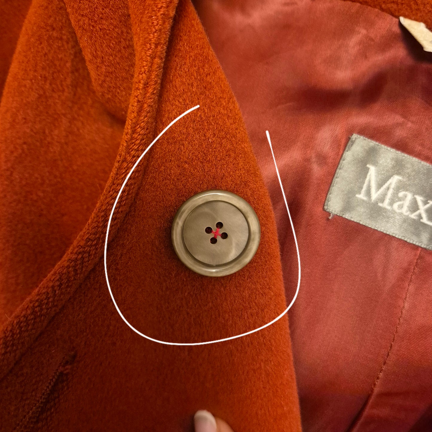 Max Mara | Cappotto bordeaux con cappuccio