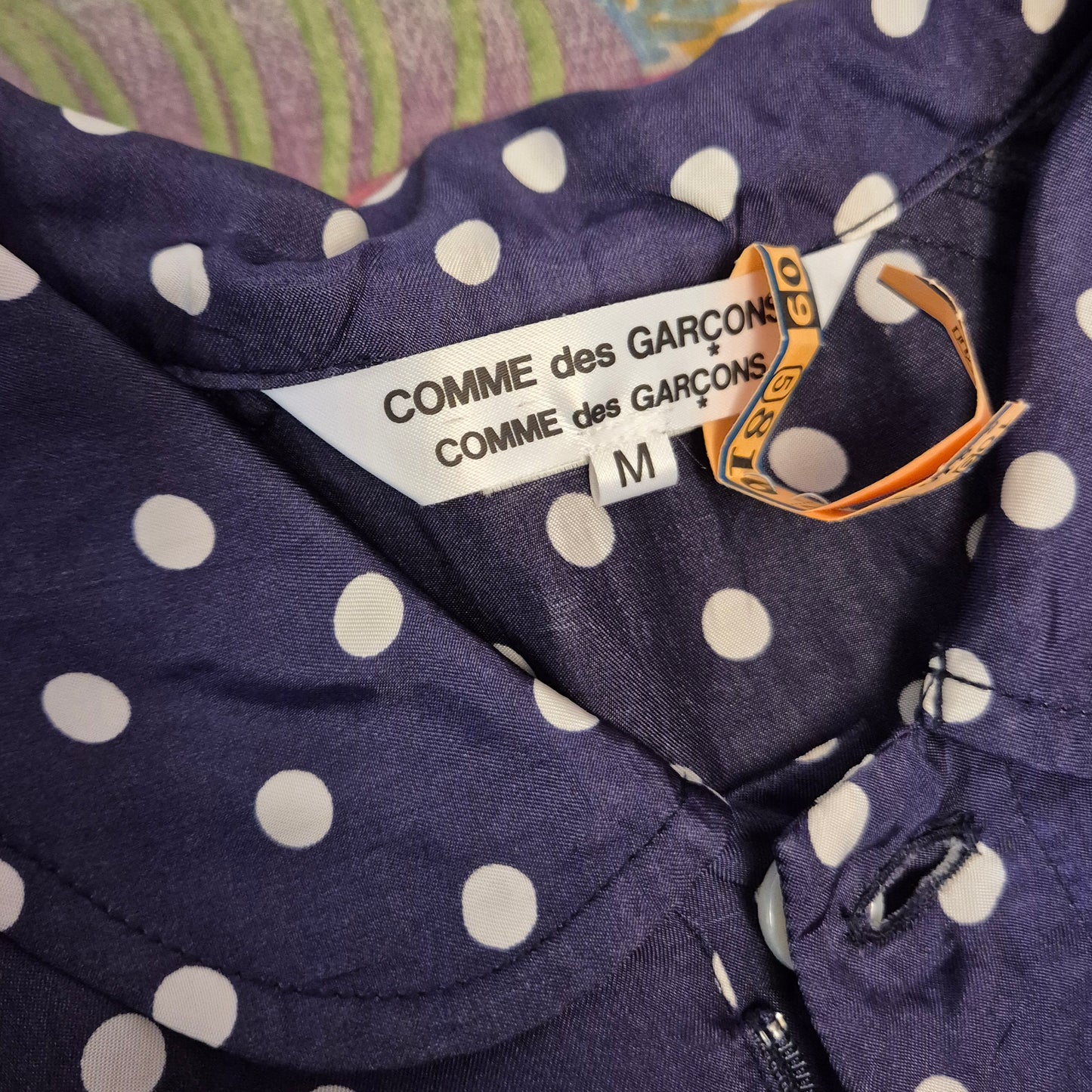 Comme des Garçons | Abito blu pois con maniche in lana