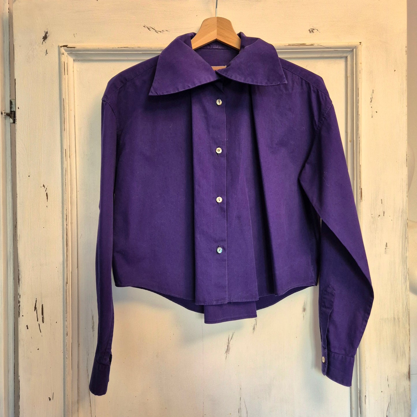 Romeo Gigli | Camicia viola con bottoni madreperla