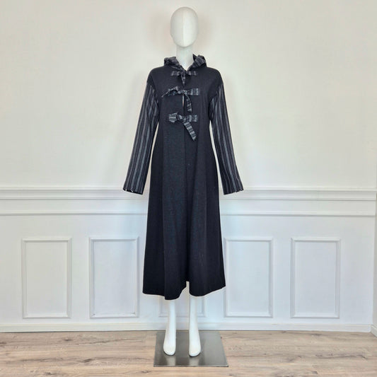 Romeo Gigli | Cappotto lungo con fiocchi e cappuccio