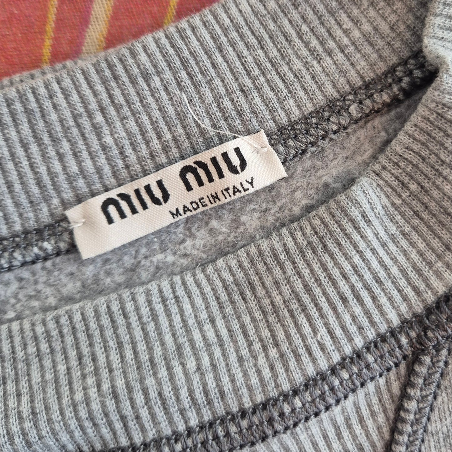 Miu Miu | Felpa grigia cropped "League"