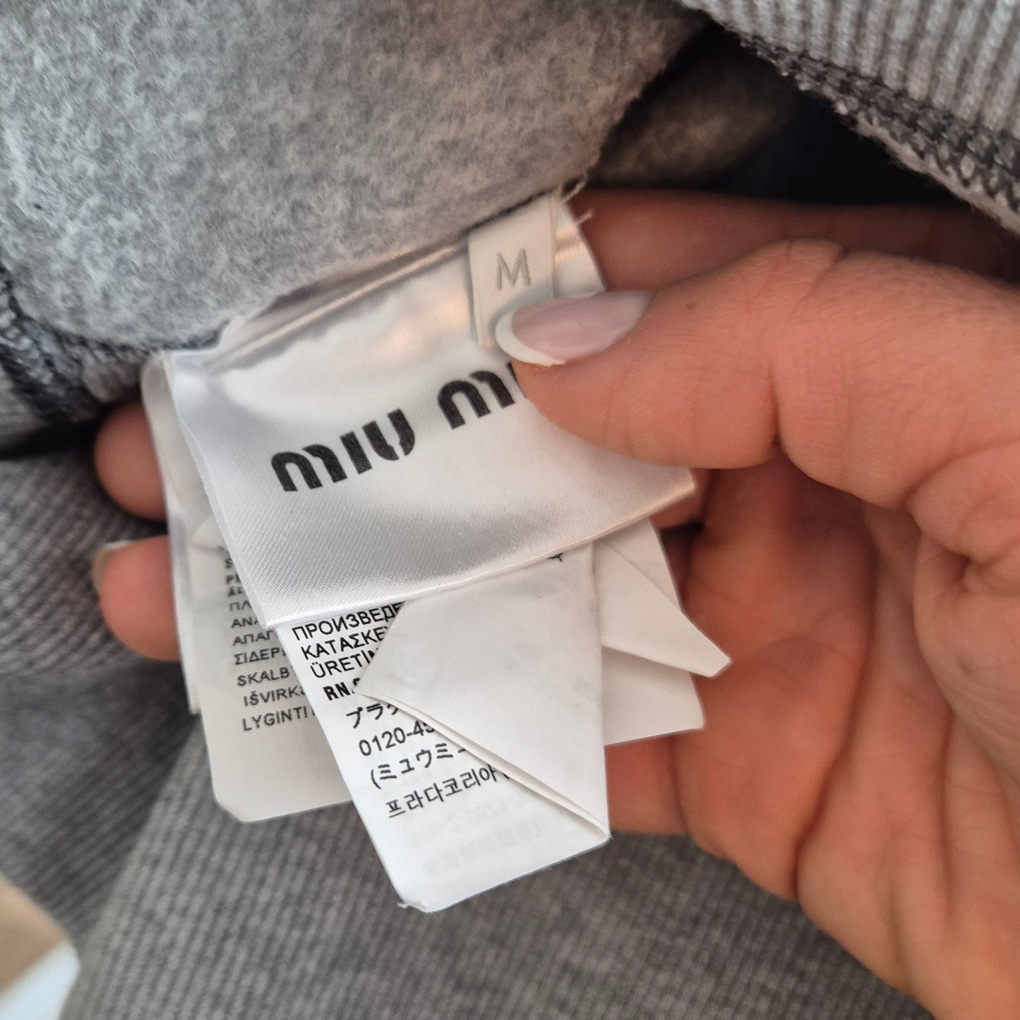 Miu Miu | Felpa grigia cropped "League"