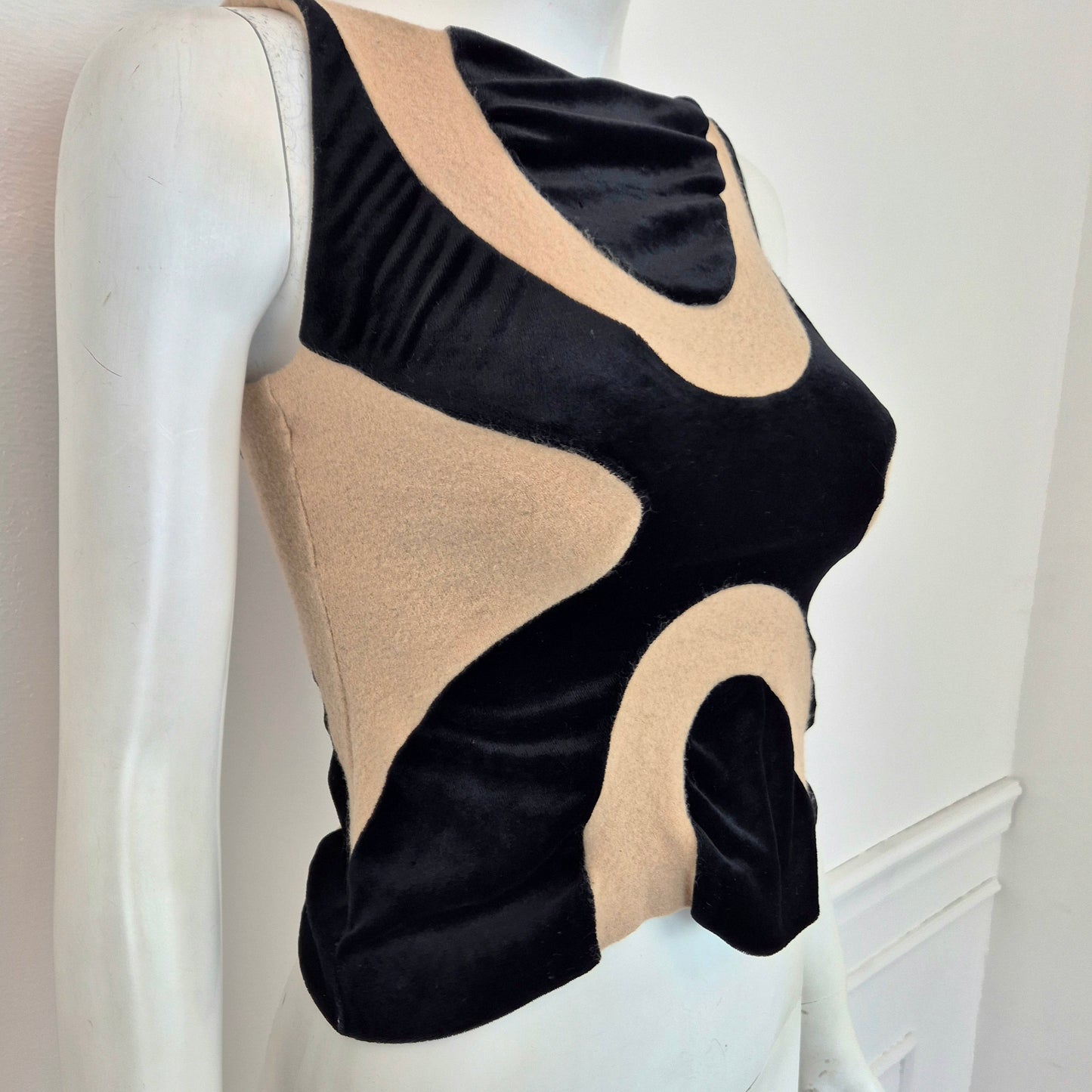 Sybilla | Top vintage in lana e velluto