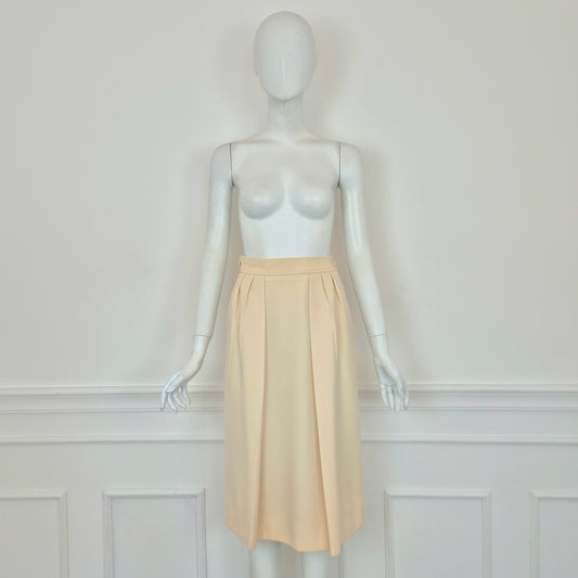 Yves Saint Laurent | Gonna vintage in lana color panna