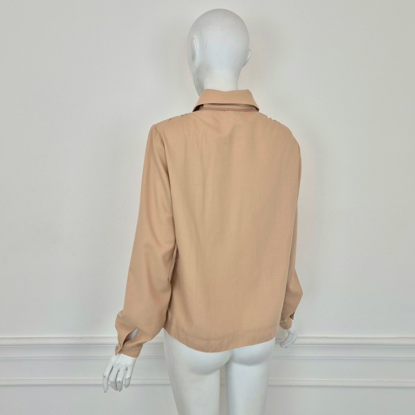 Courreges | Camicia vintage lana beige doppio colletto