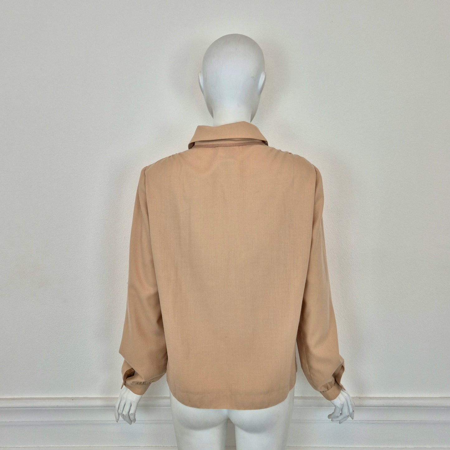 Courreges | Camicia vintage lana beige doppio colletto