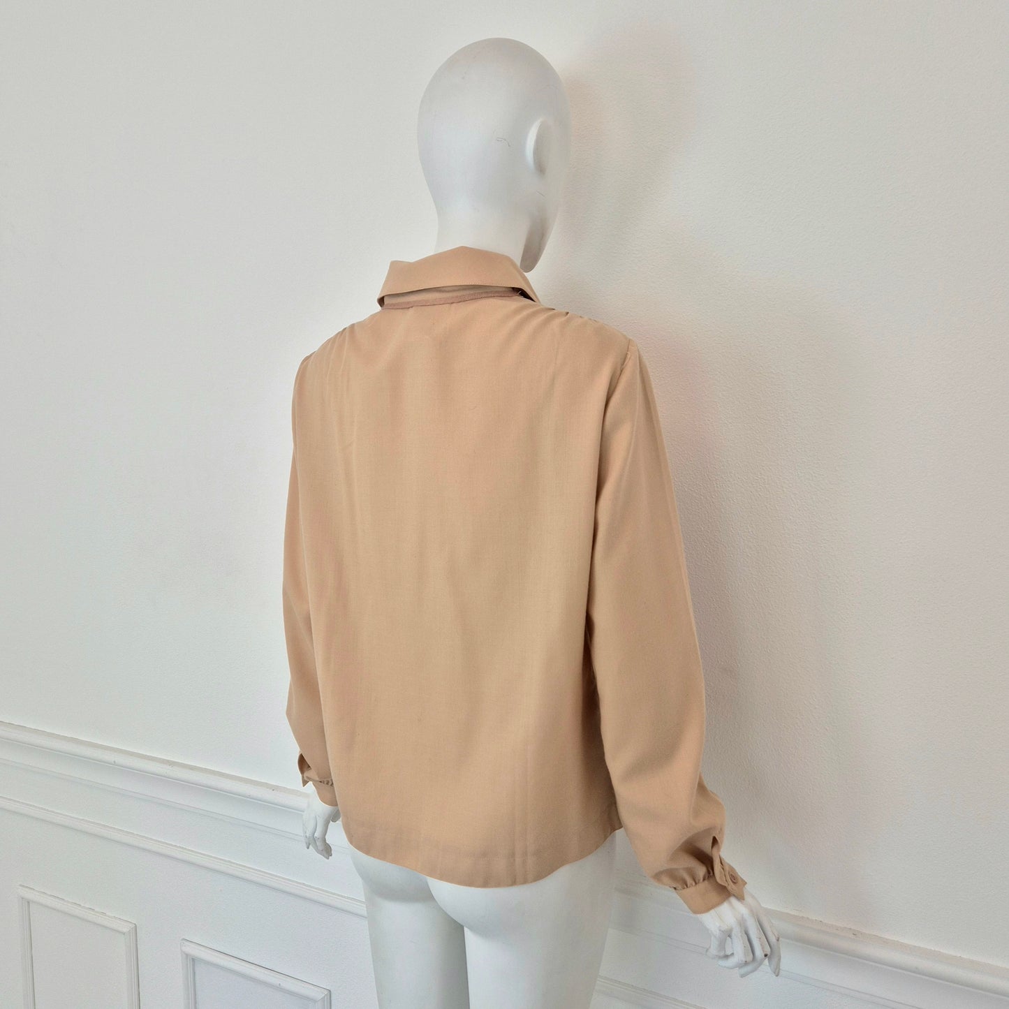 Courreges | Camicia vintage lana beige doppio colletto
