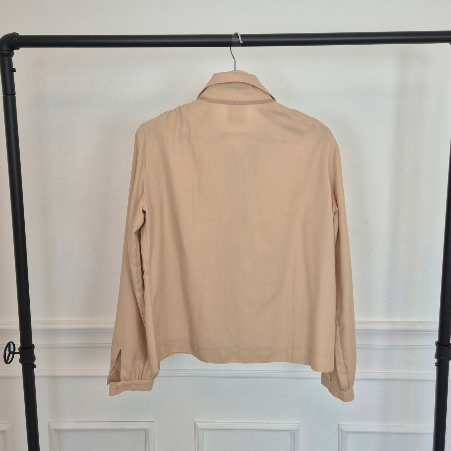 Courreges | Camicia vintage lana beige doppio colletto