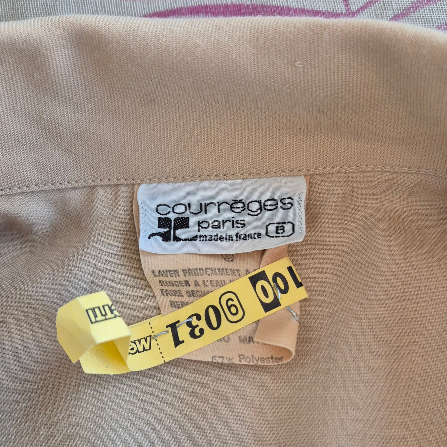 Courreges | Camicia vintage lana beige doppio colletto