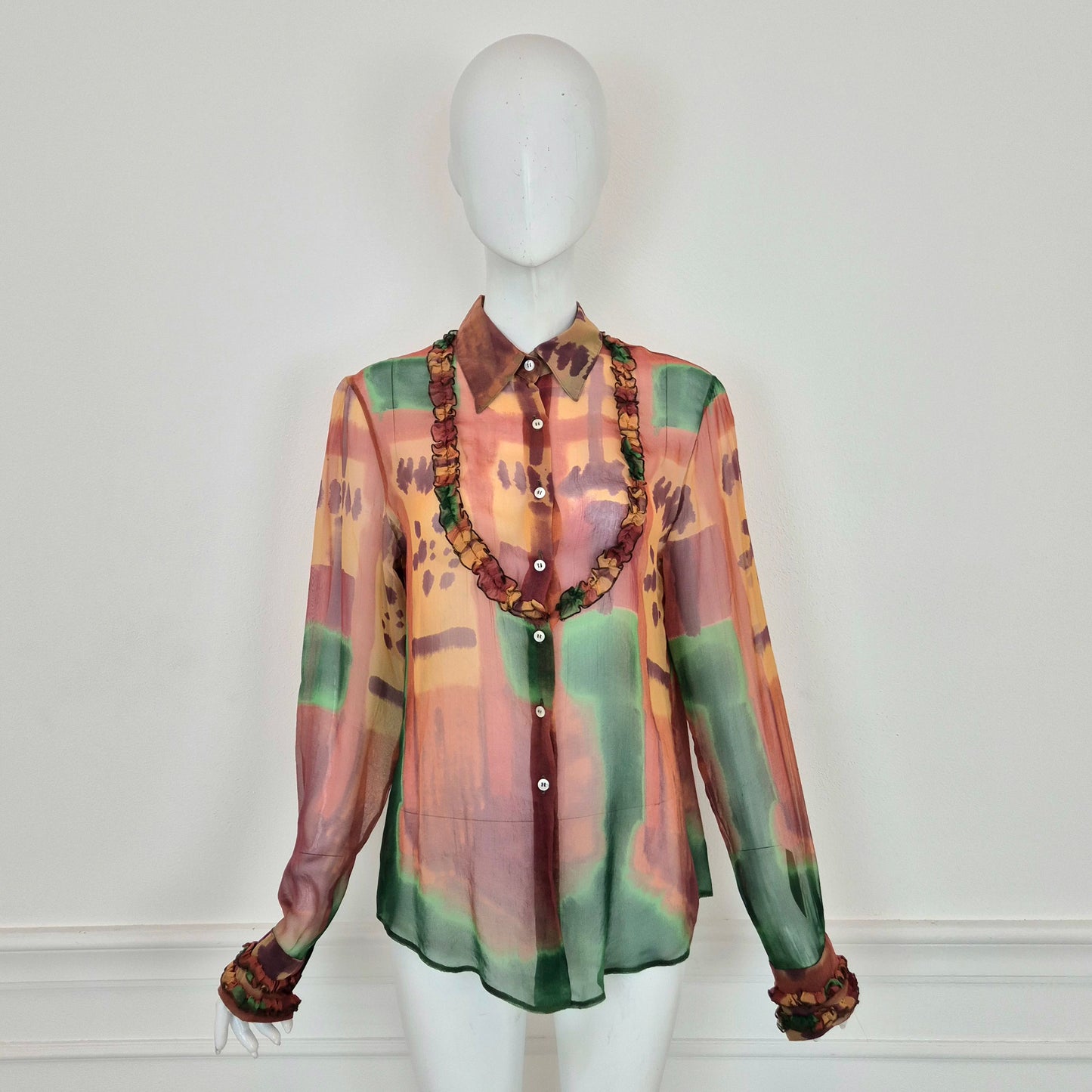 Romeo Gigli | Camicia velata fantasia multicolor