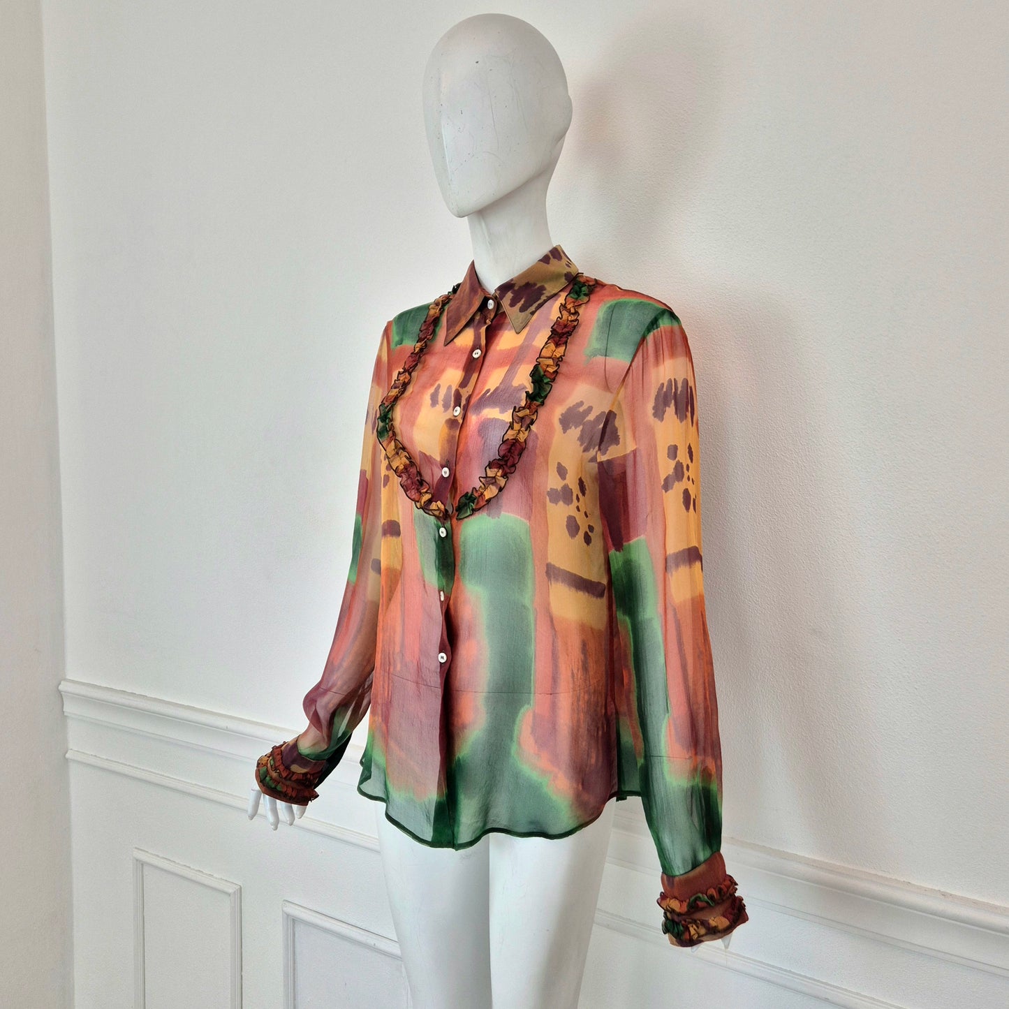 Romeo Gigli | Camicia velata fantasia multicolor