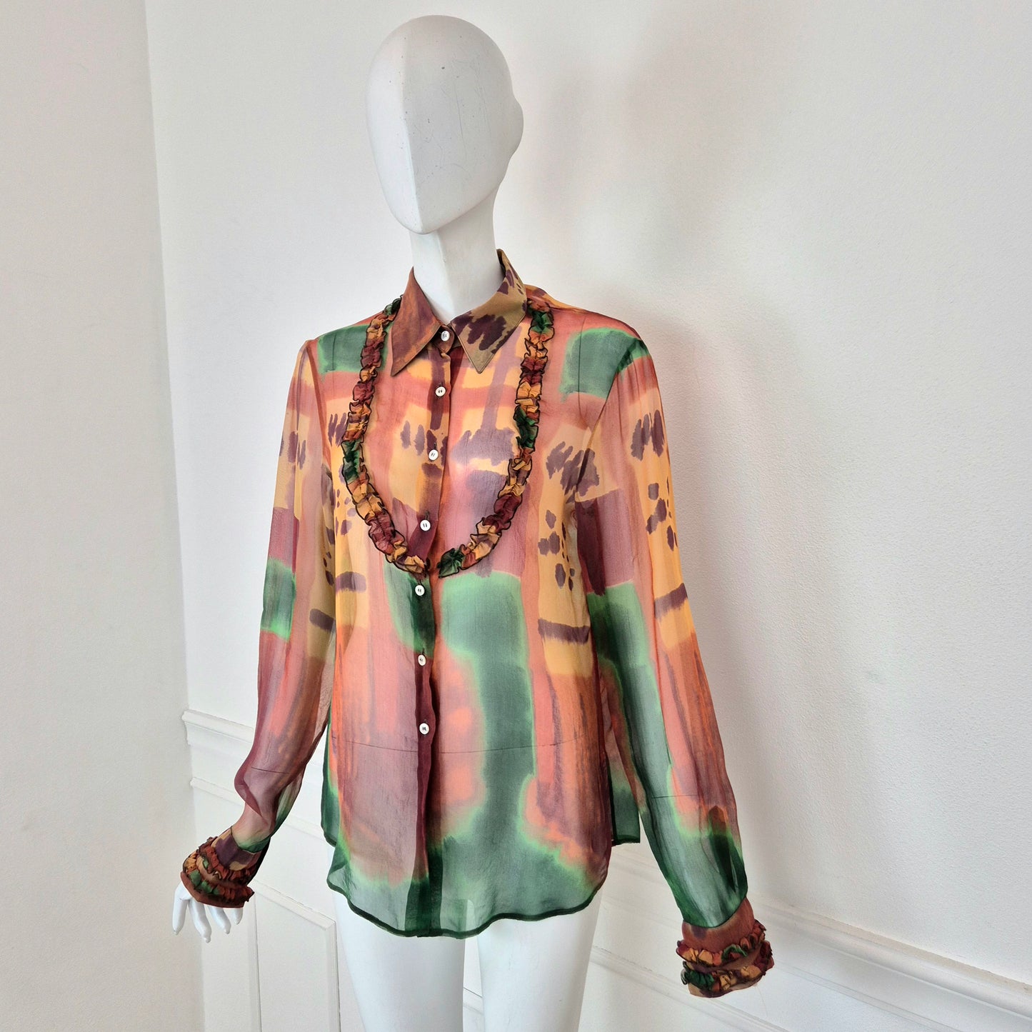 Romeo Gigli | Camicia velata fantasia multicolor