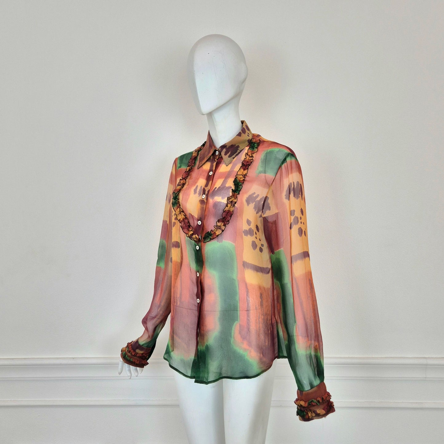 Romeo Gigli | Camicia velata fantasia multicolor