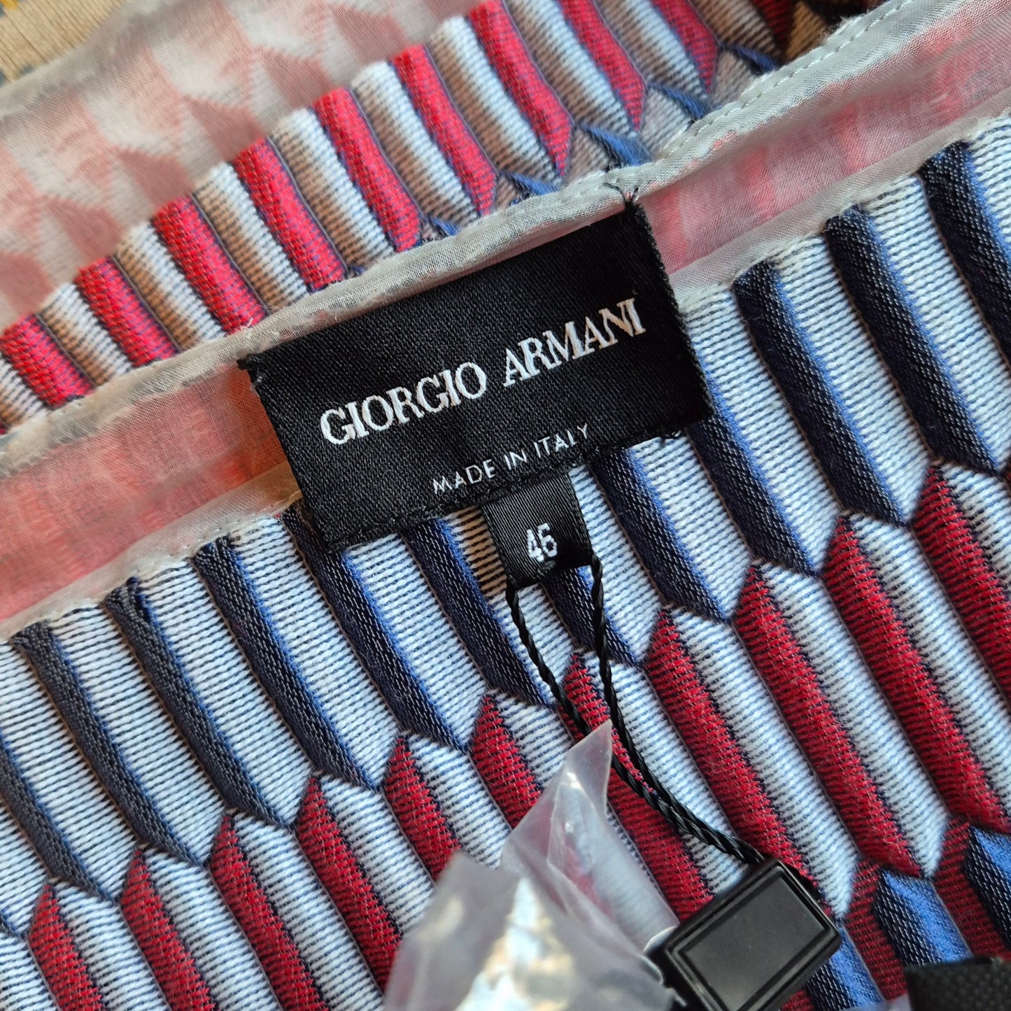 Giorgio Armani | Top fantasia rosso-blu con spalline
