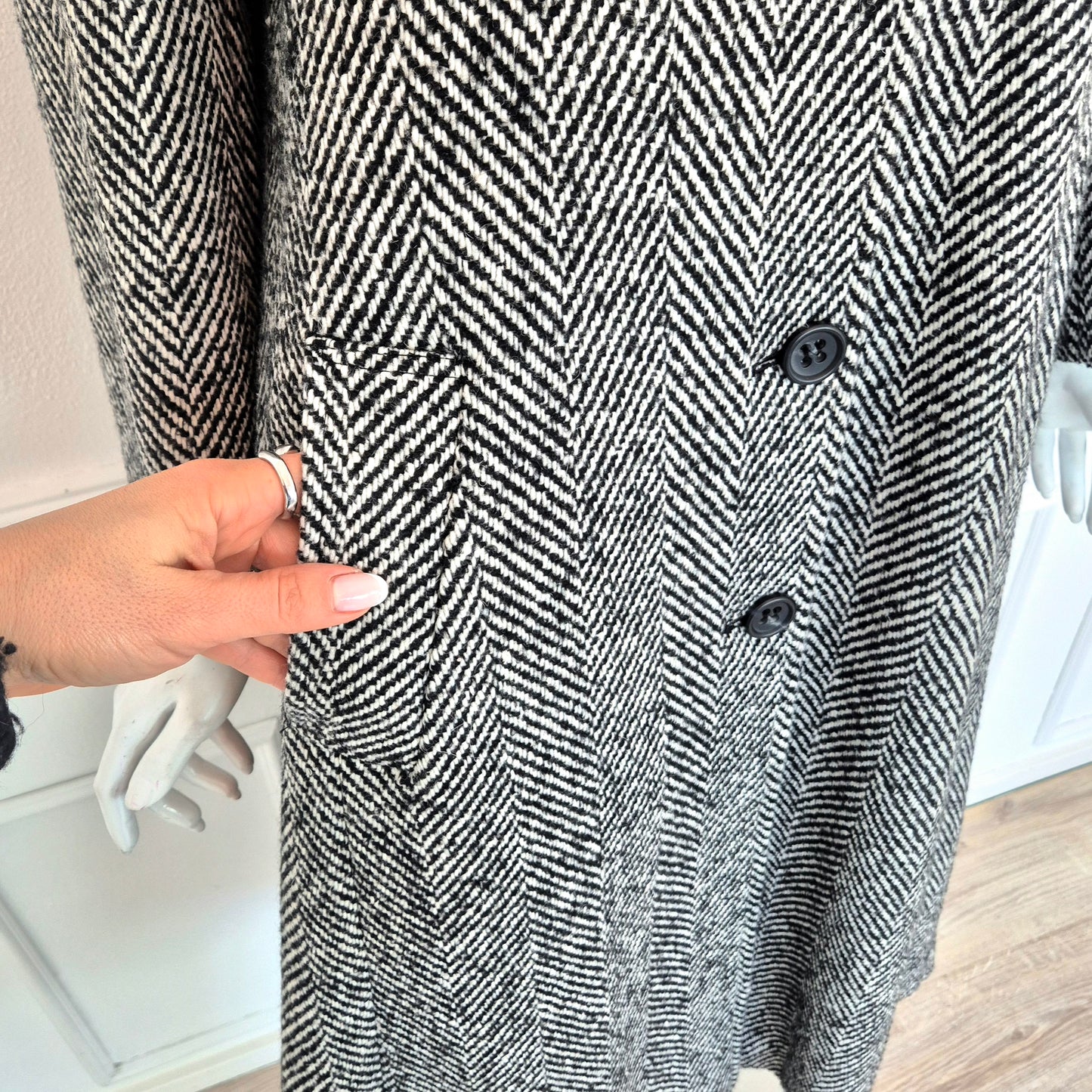 Red Valentino | Cappotto spinato retro plissettato
