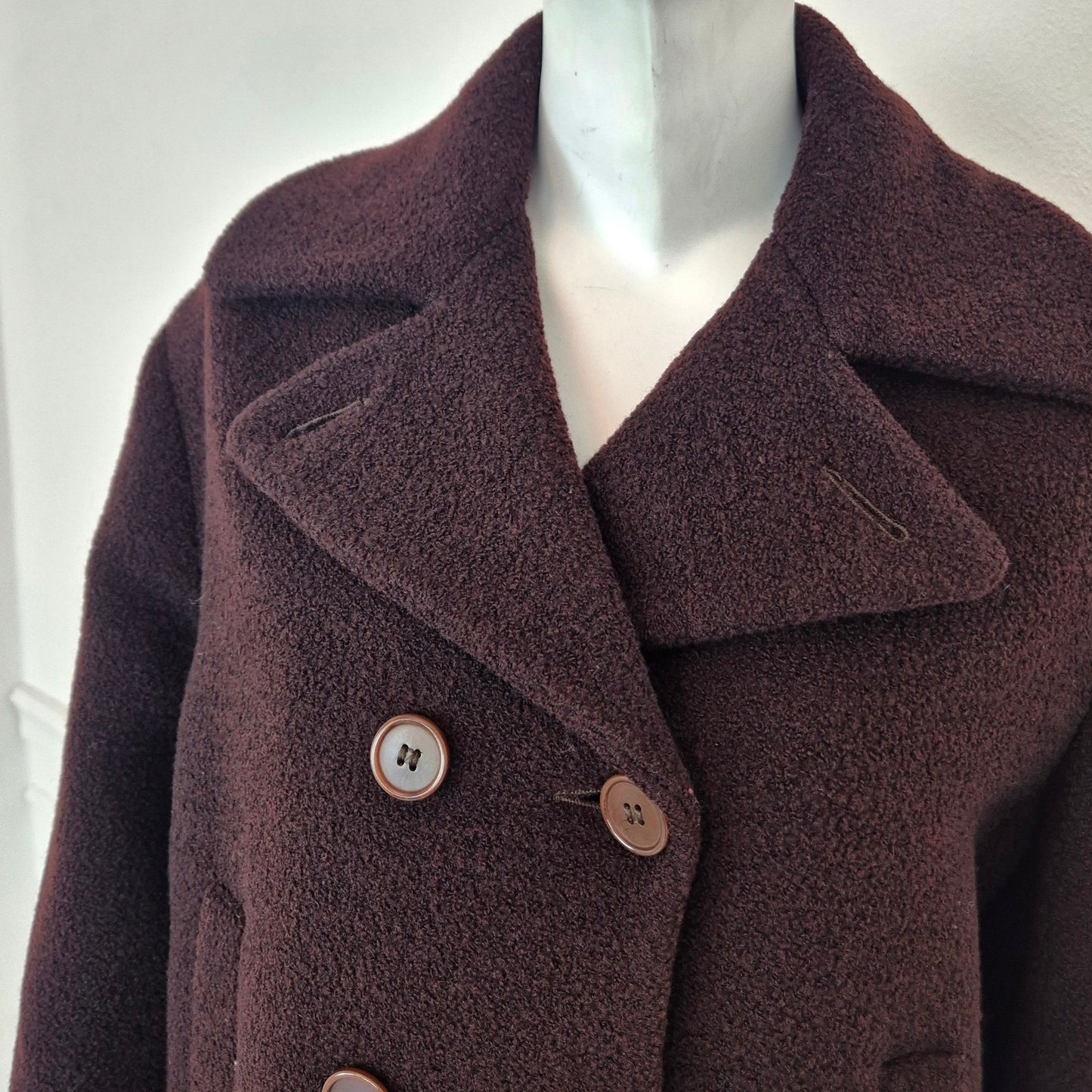 Romeo Gigli | Cappottino caban marrone lana bouclè