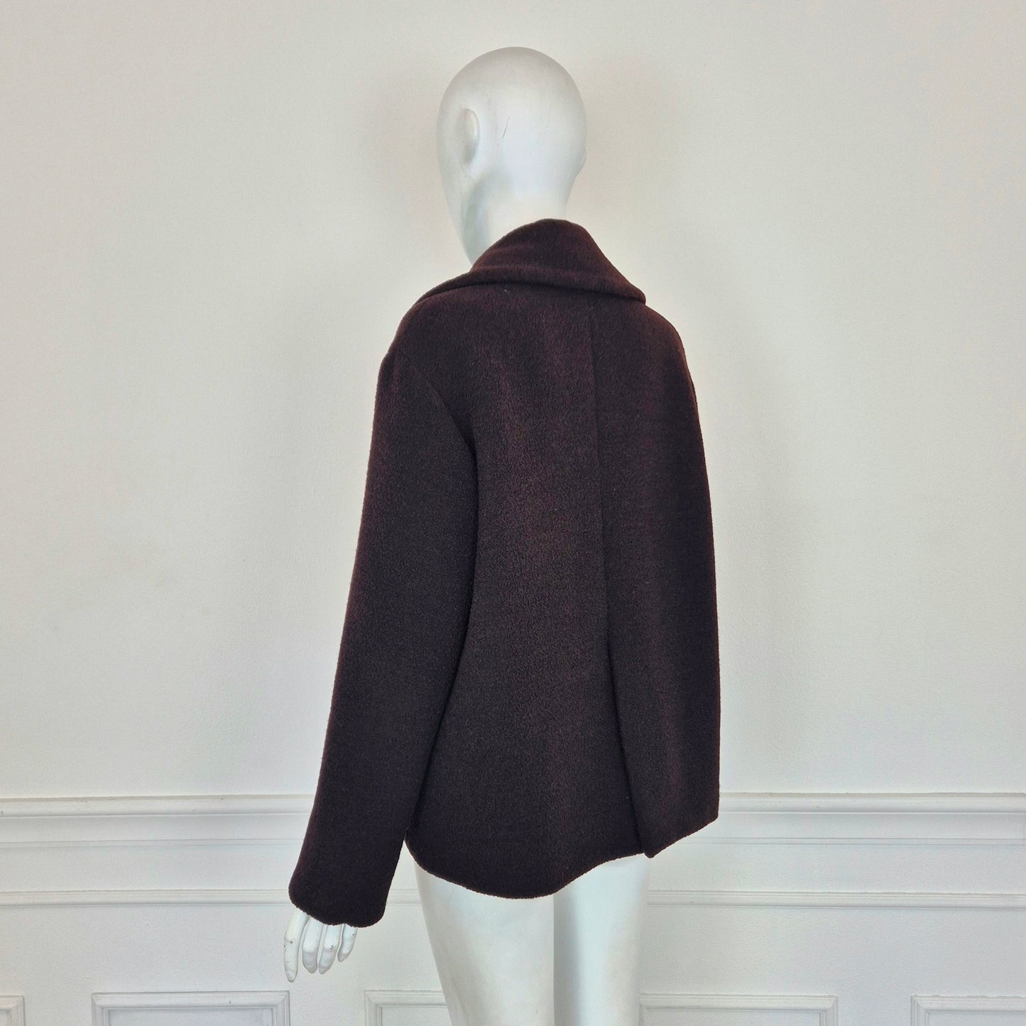 Romeo Gigli | Cappottino caban marrone lana bouclè