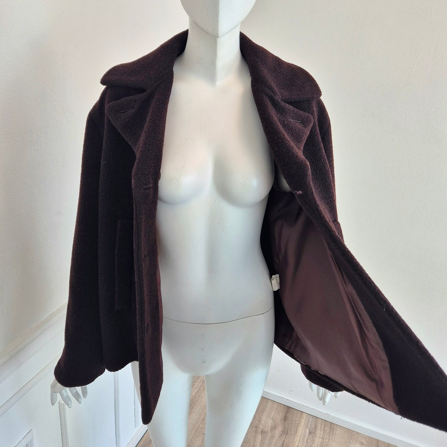 Romeo Gigli | Cappottino caban marrone lana bouclè