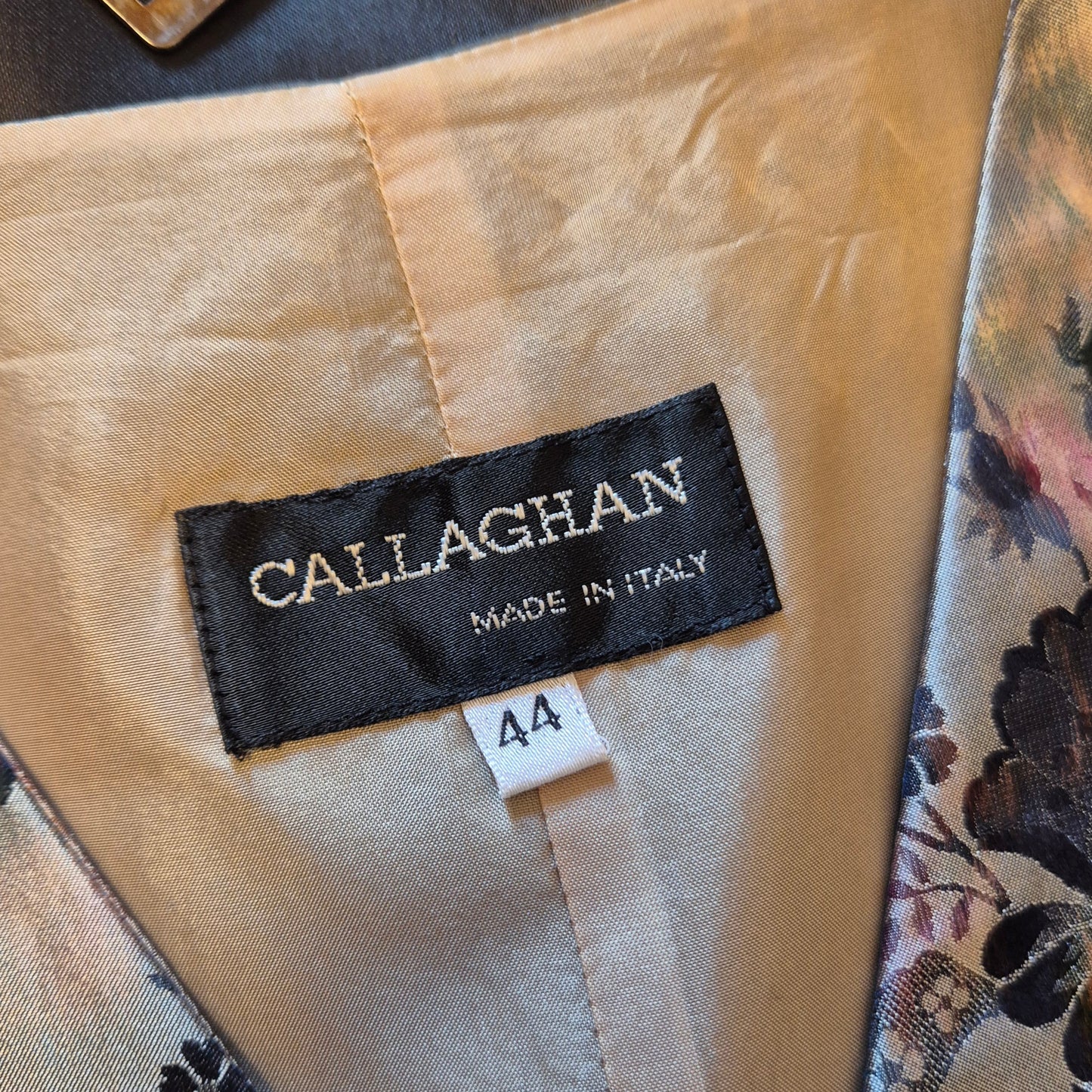 Callaghan by Romeo Gigli | Gilet in seta grigia stampa floreale 1991