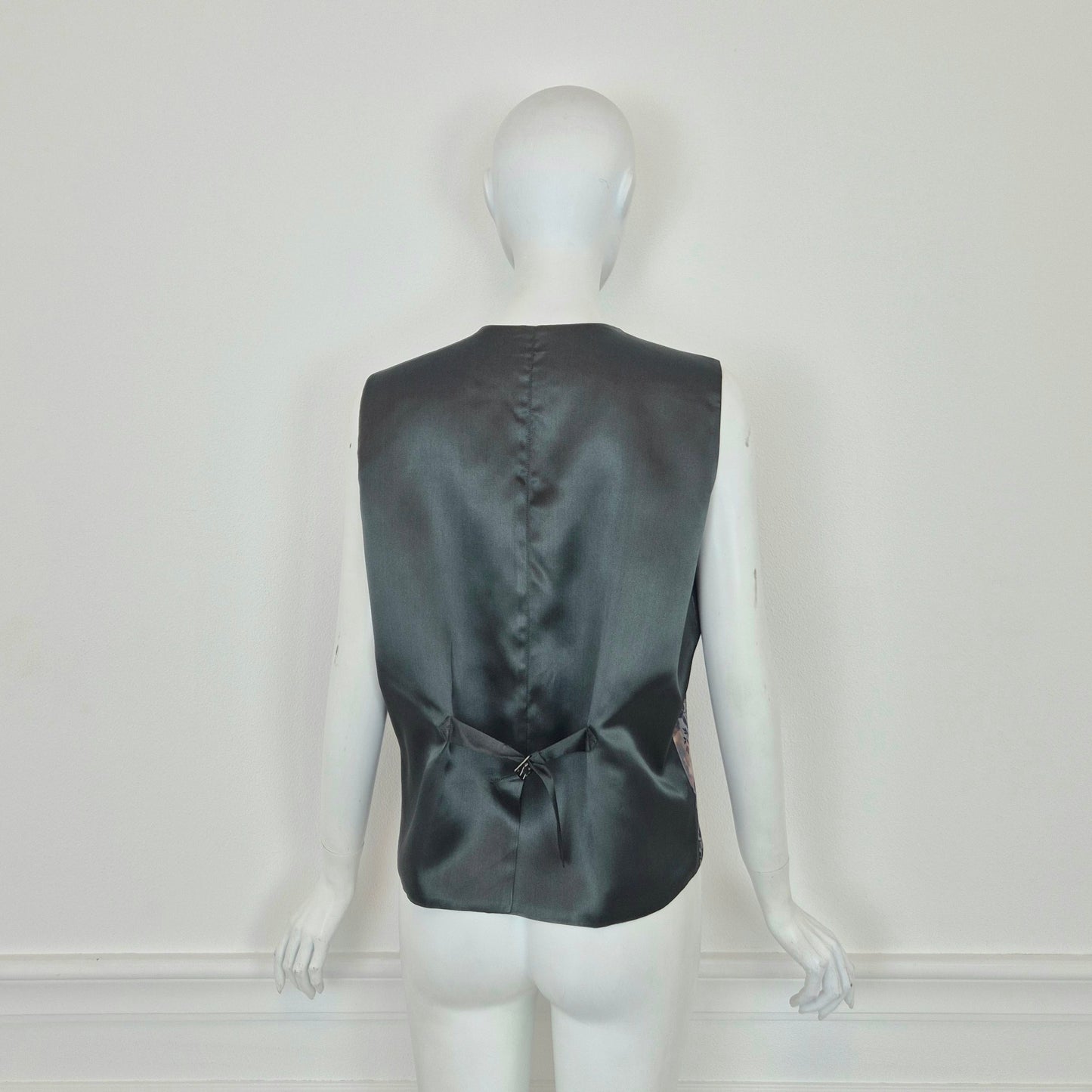 Callaghan by Romeo Gigli | Gilet in seta grigia stampa floreale 1991