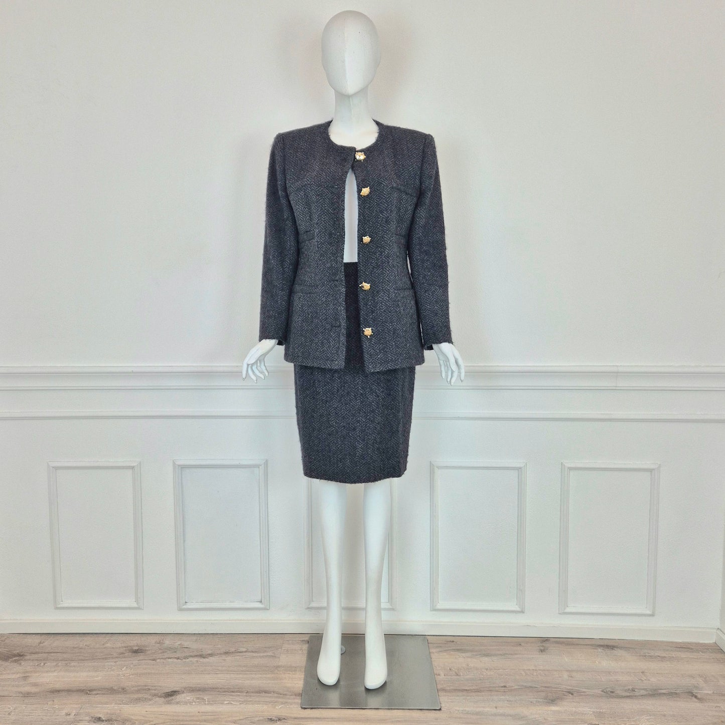 Valentino | Tailleur giacca gonna bottoni tartaruga
