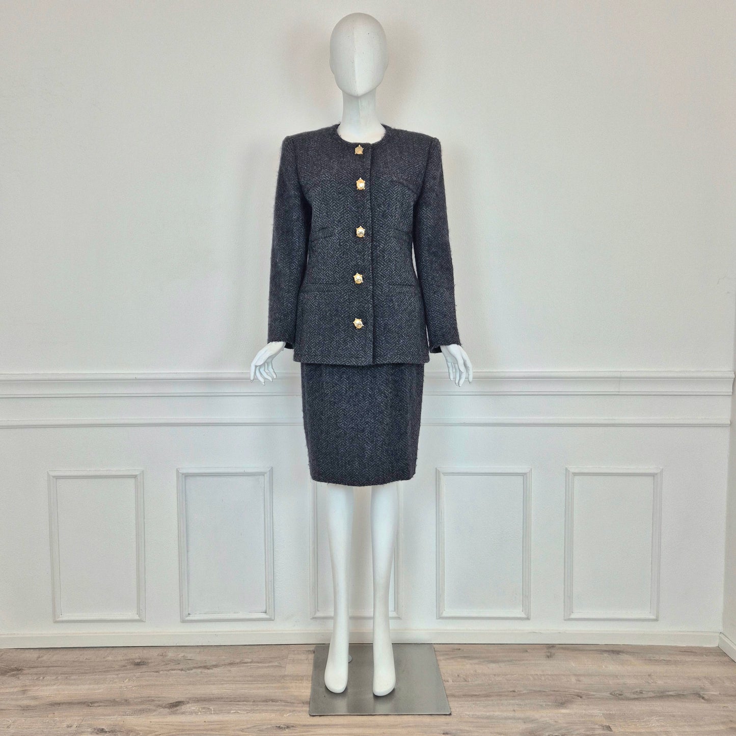 Valentino | Tailleur giacca gonna bottoni tartaruga