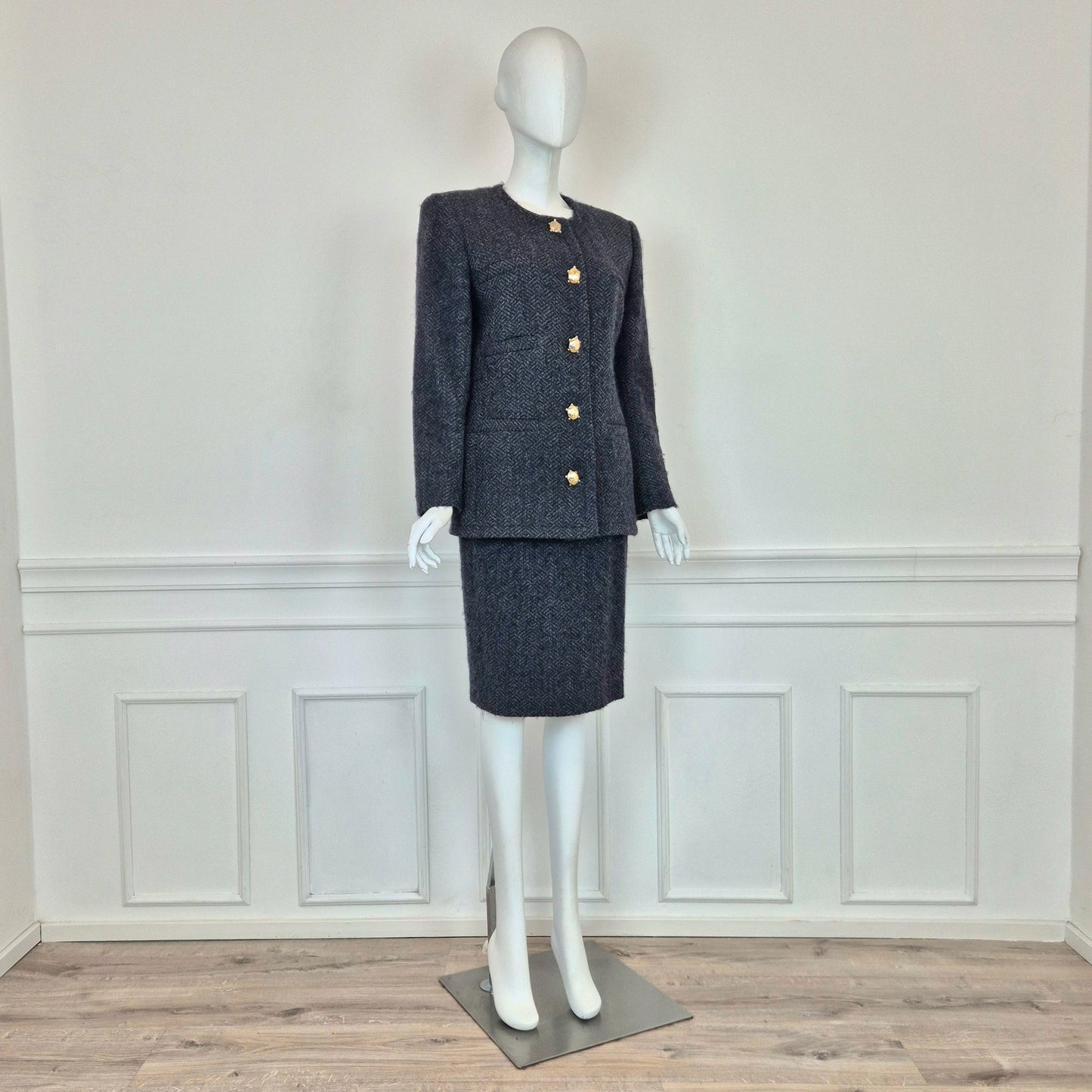 Valentino | Tailleur giacca gonna bottoni tartaruga