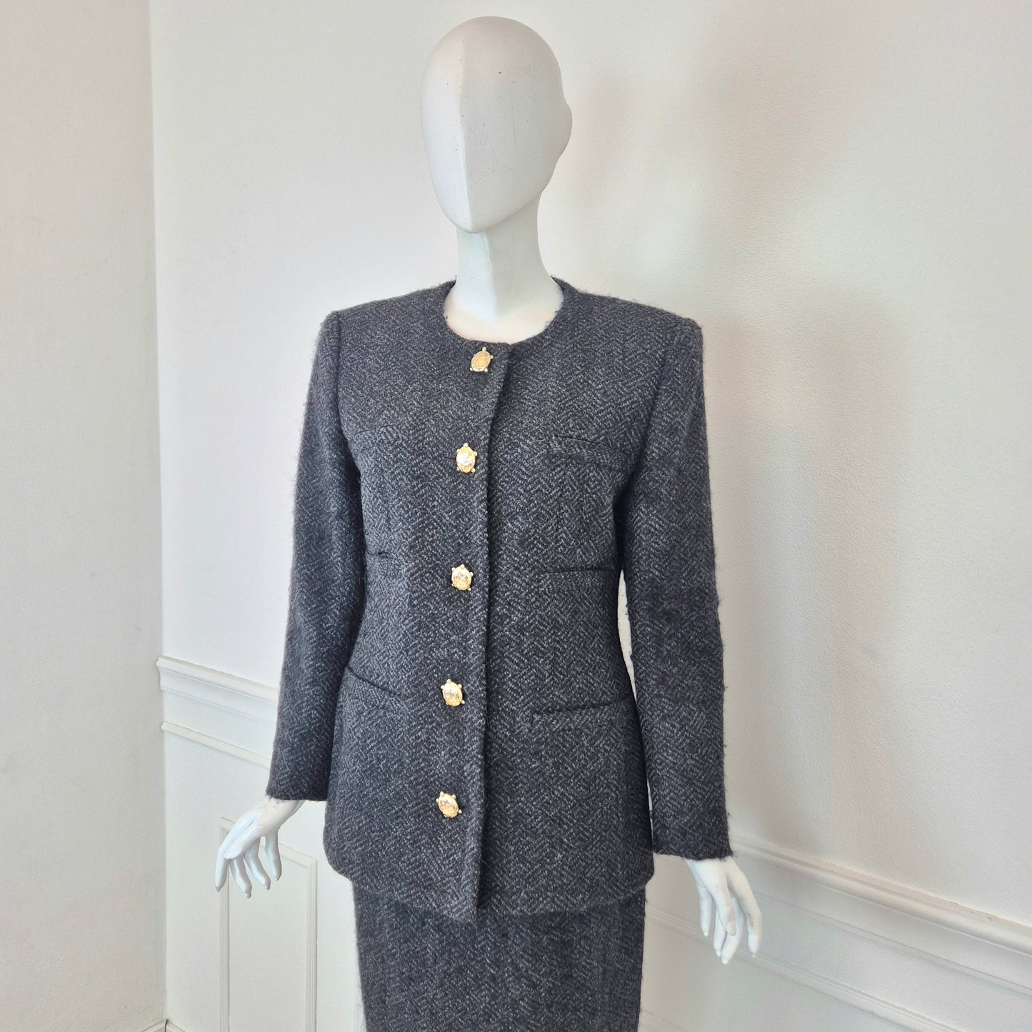 Valentino | Tailleur giacca gonna bottoni tartaruga