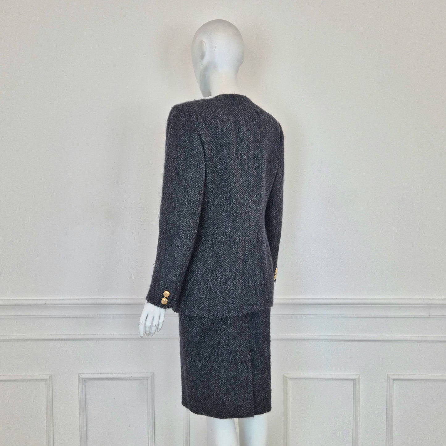 Valentino | Tailleur giacca gonna bottoni tartaruga