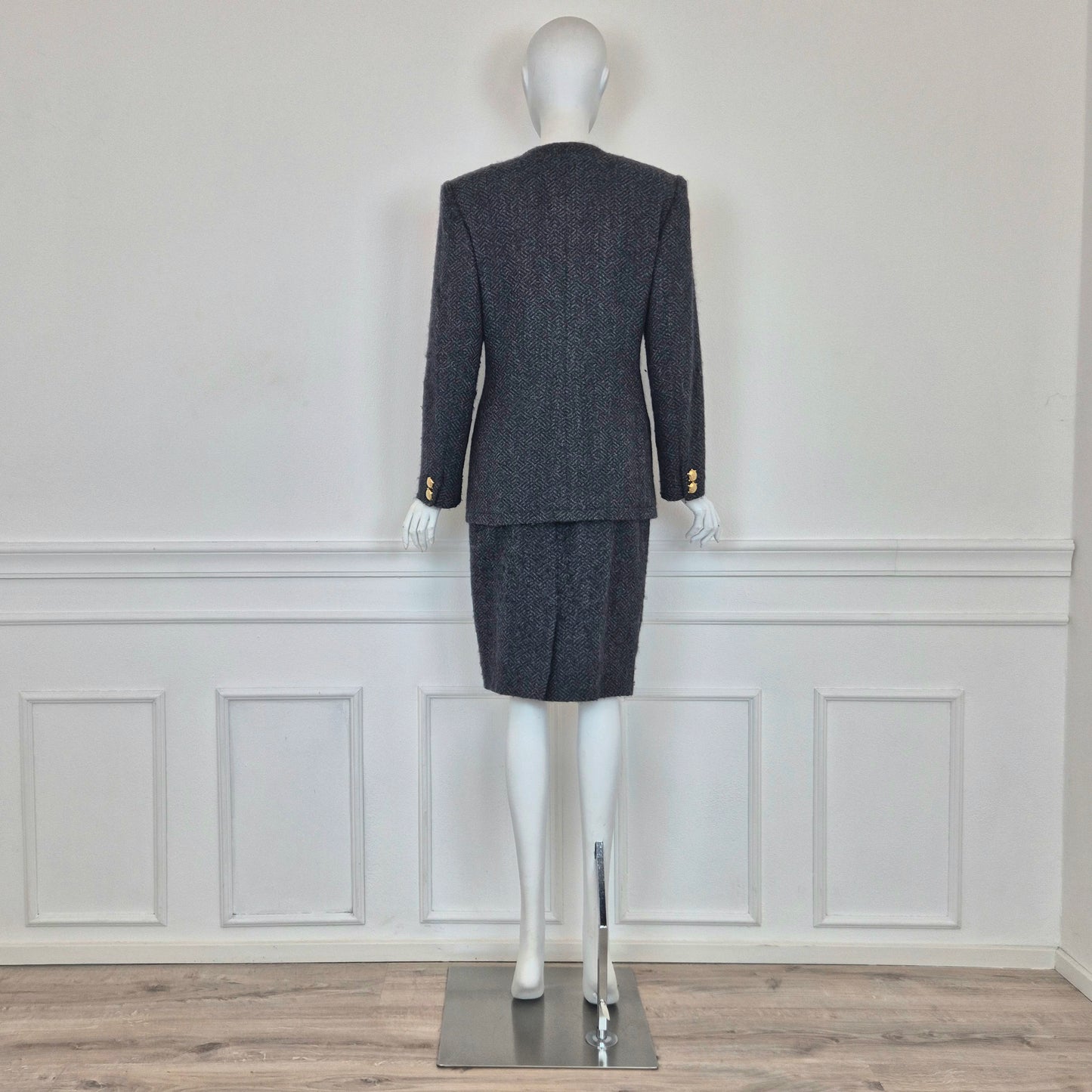 Valentino | Tailleur giacca gonna bottoni tartaruga