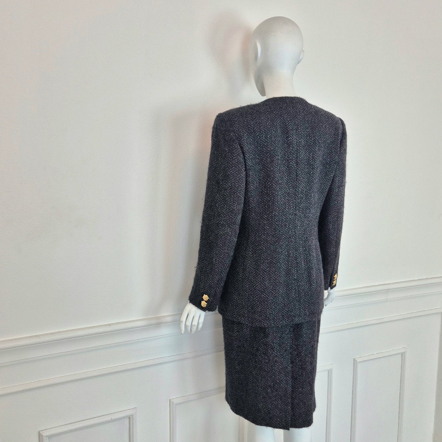 Valentino | Tailleur giacca gonna bottoni tartaruga