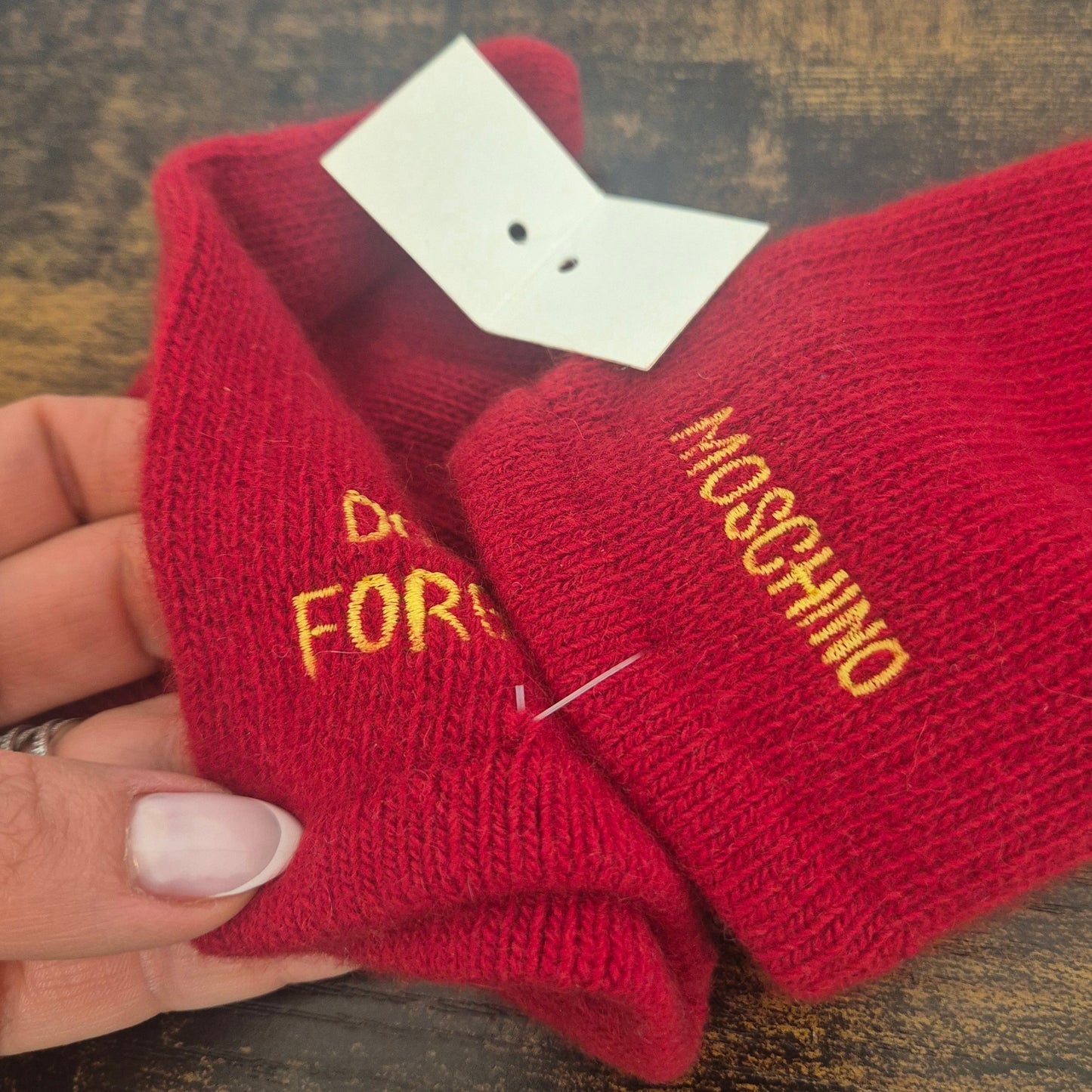 Moschino | Guanti "Don't forget" cashmere