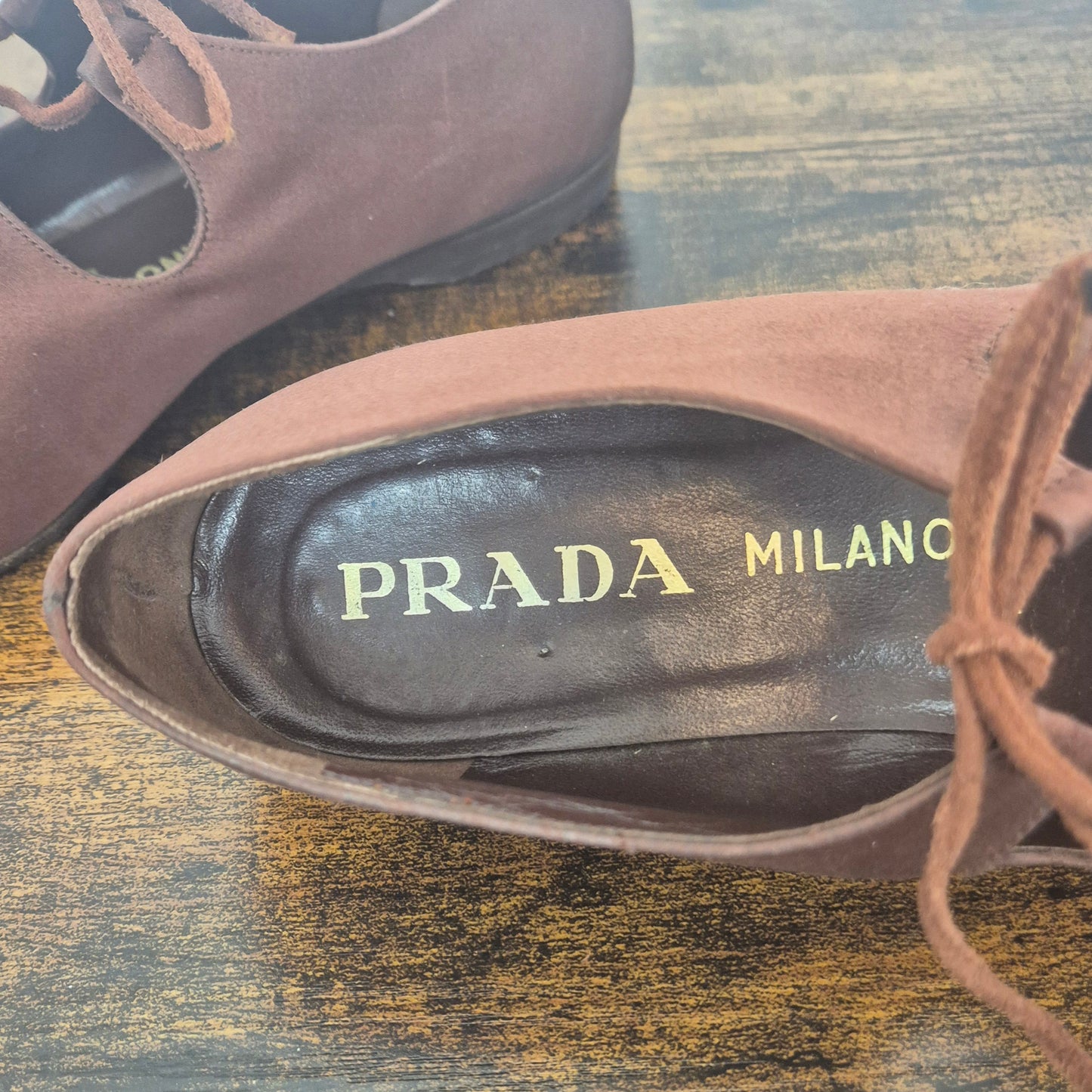 Prada | Scarpe vintage raso marrone