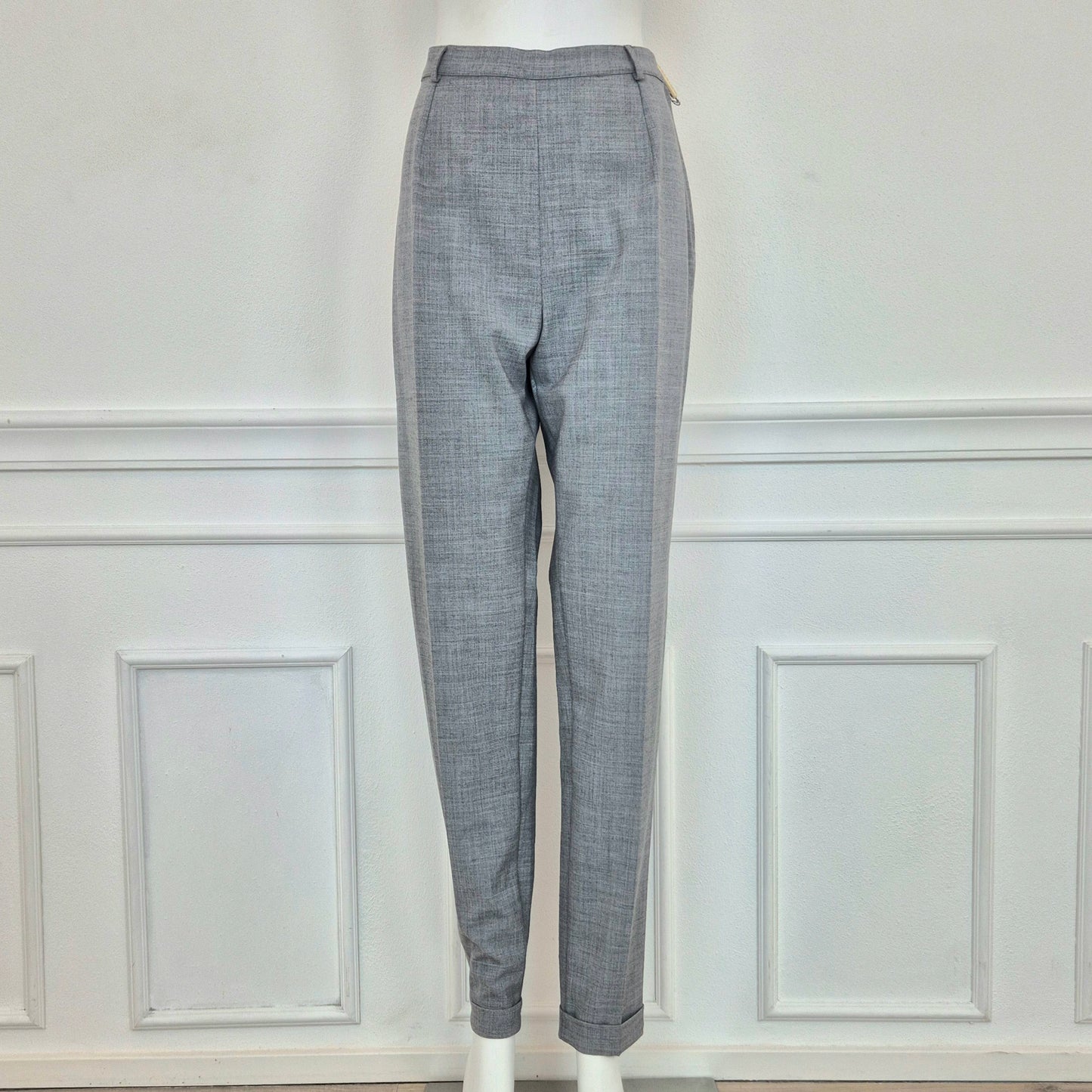 Pantaloni vintage in fresco lana grigio chiaro