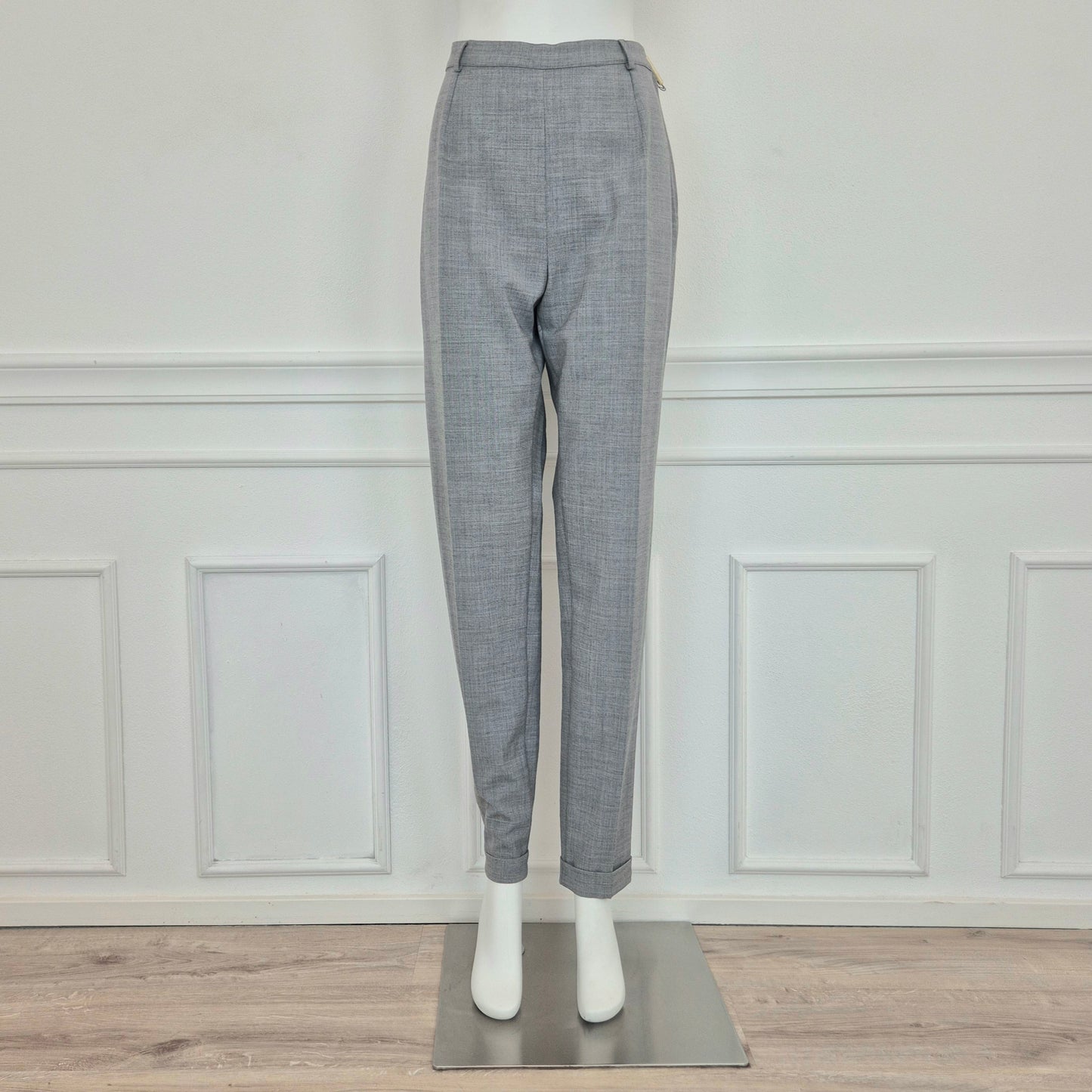 Pantaloni vintage in fresco lana grigio chiaro