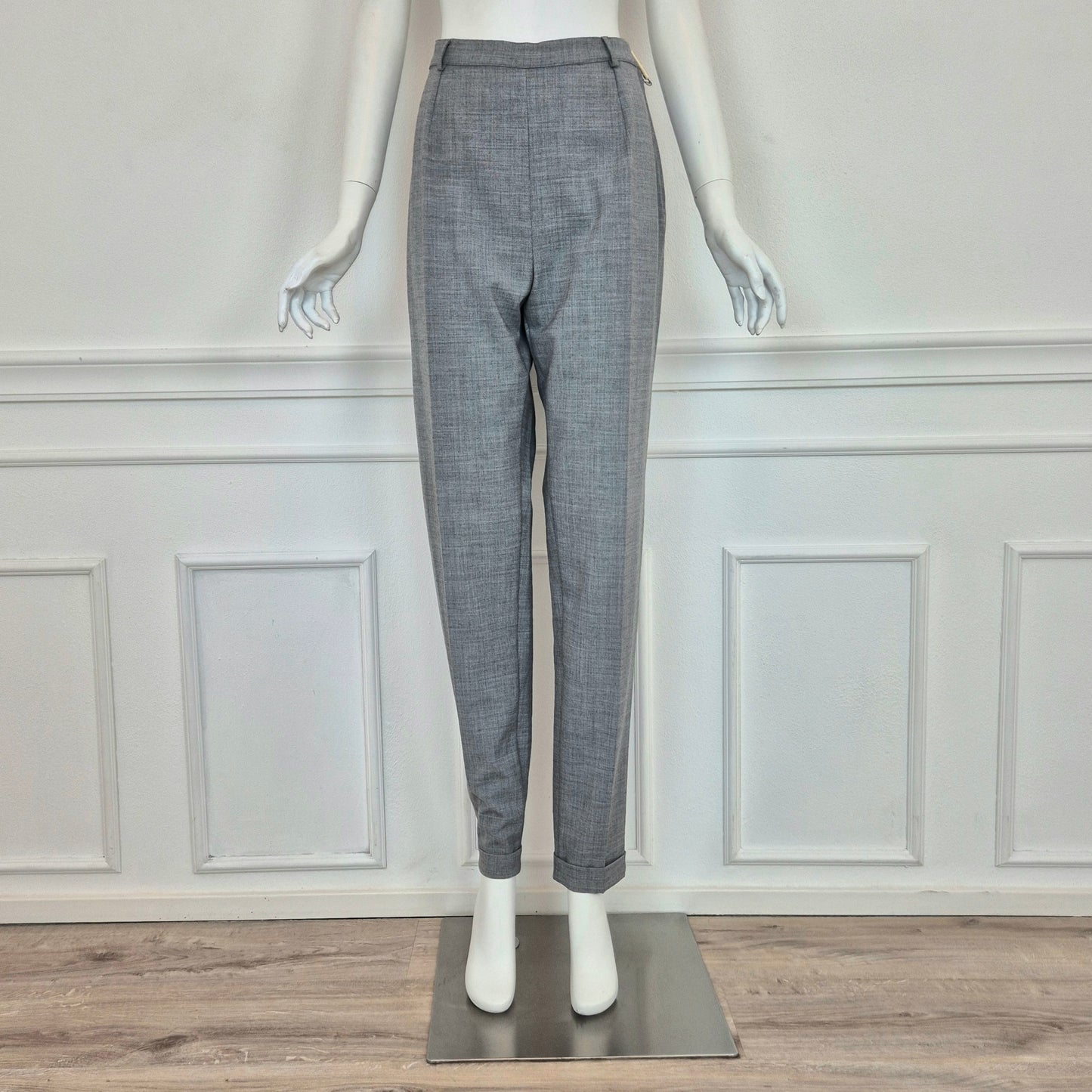 Pantaloni vintage in fresco lana grigio chiaro