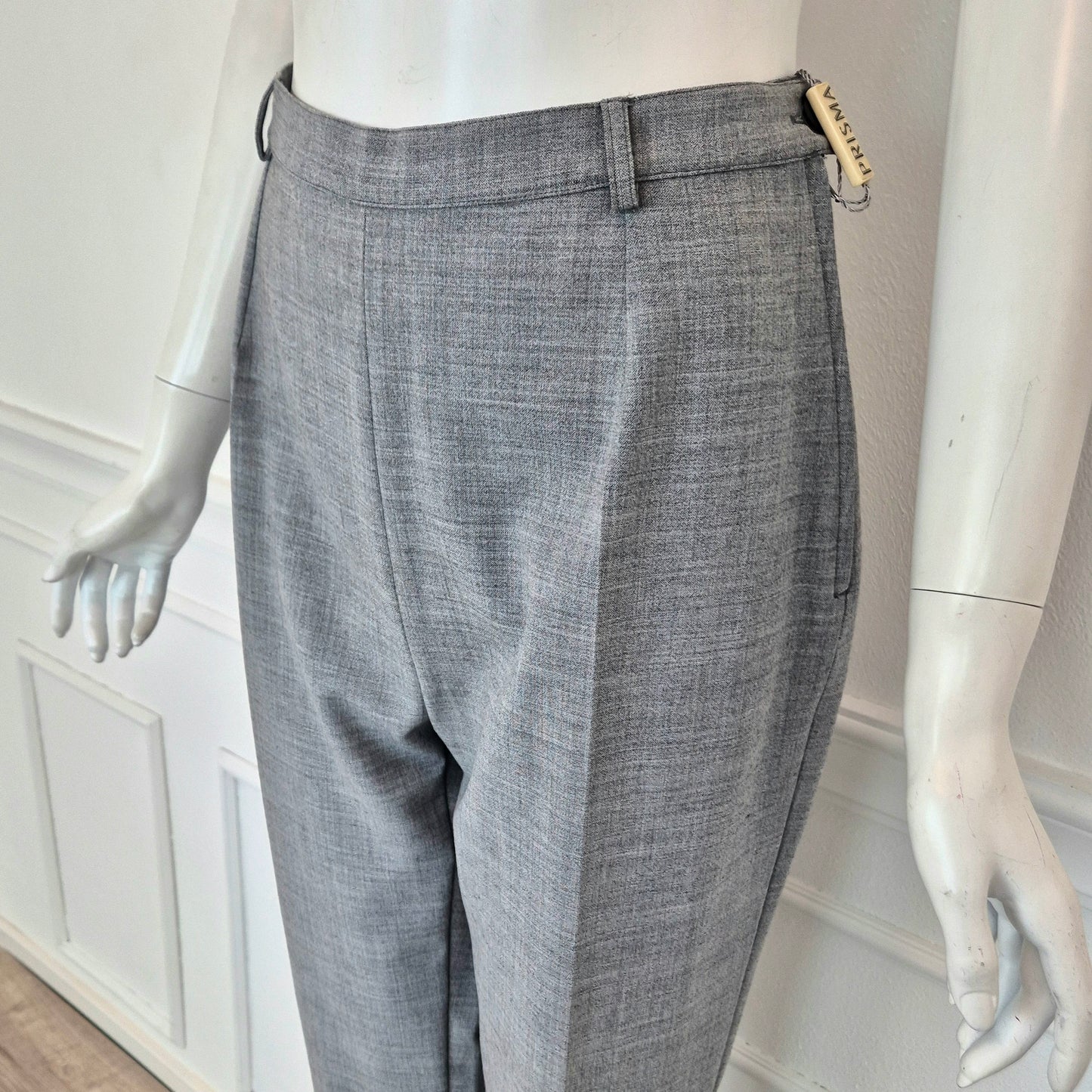Pantaloni vintage in fresco lana grigio chiaro