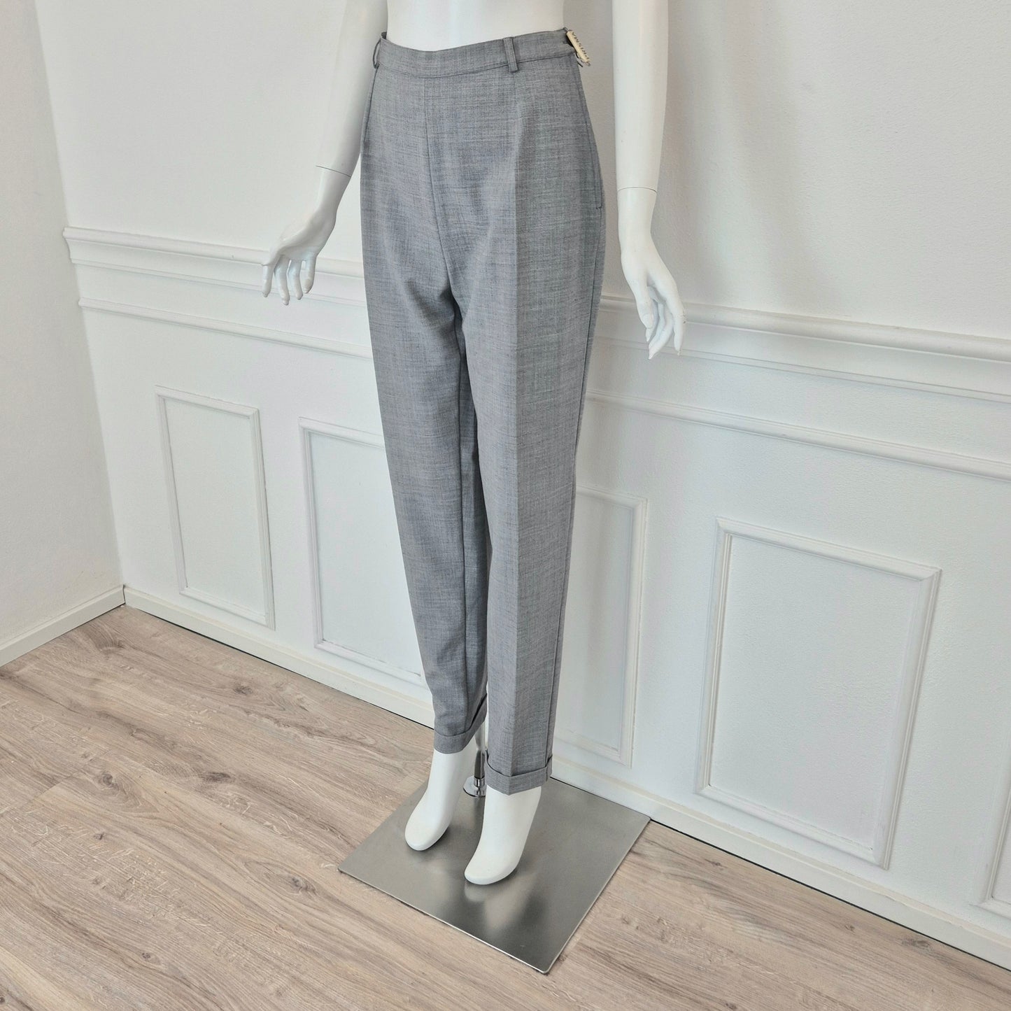 Pantaloni vintage in fresco lana grigio chiaro