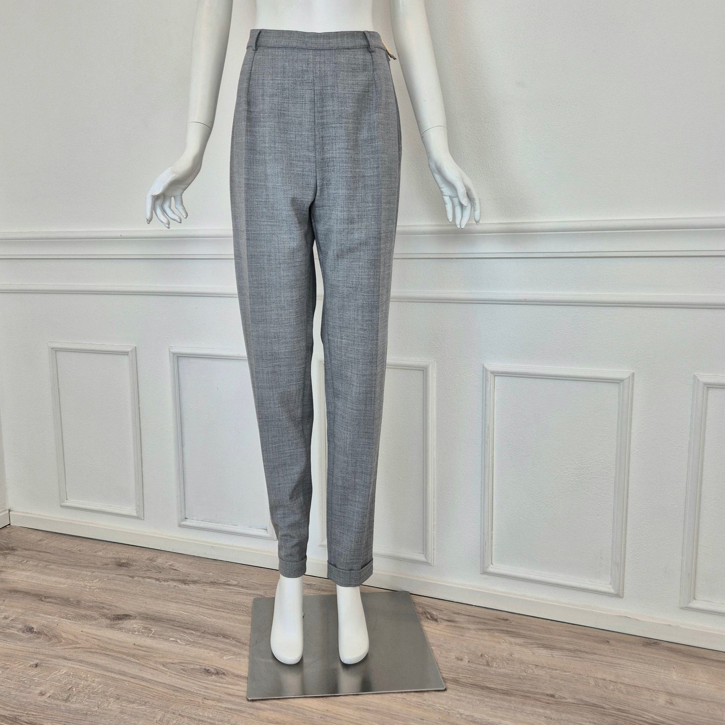 Pantaloni vintage in fresco lana grigio chiaro