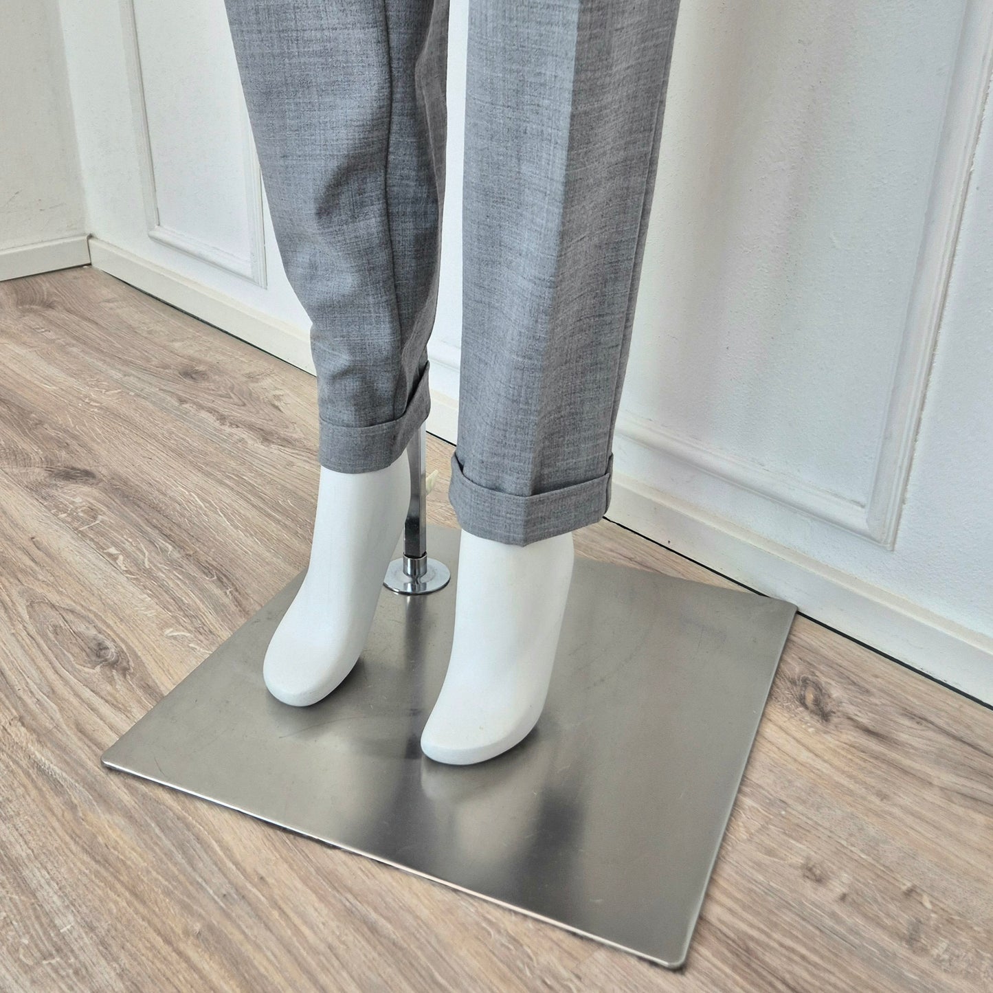 Pantaloni vintage in fresco lana grigio chiaro