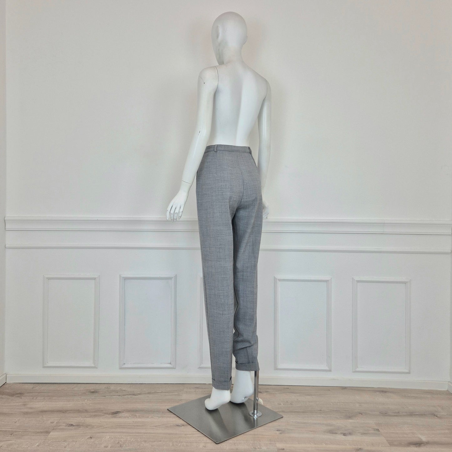 Pantaloni vintage in fresco lana grigio chiaro