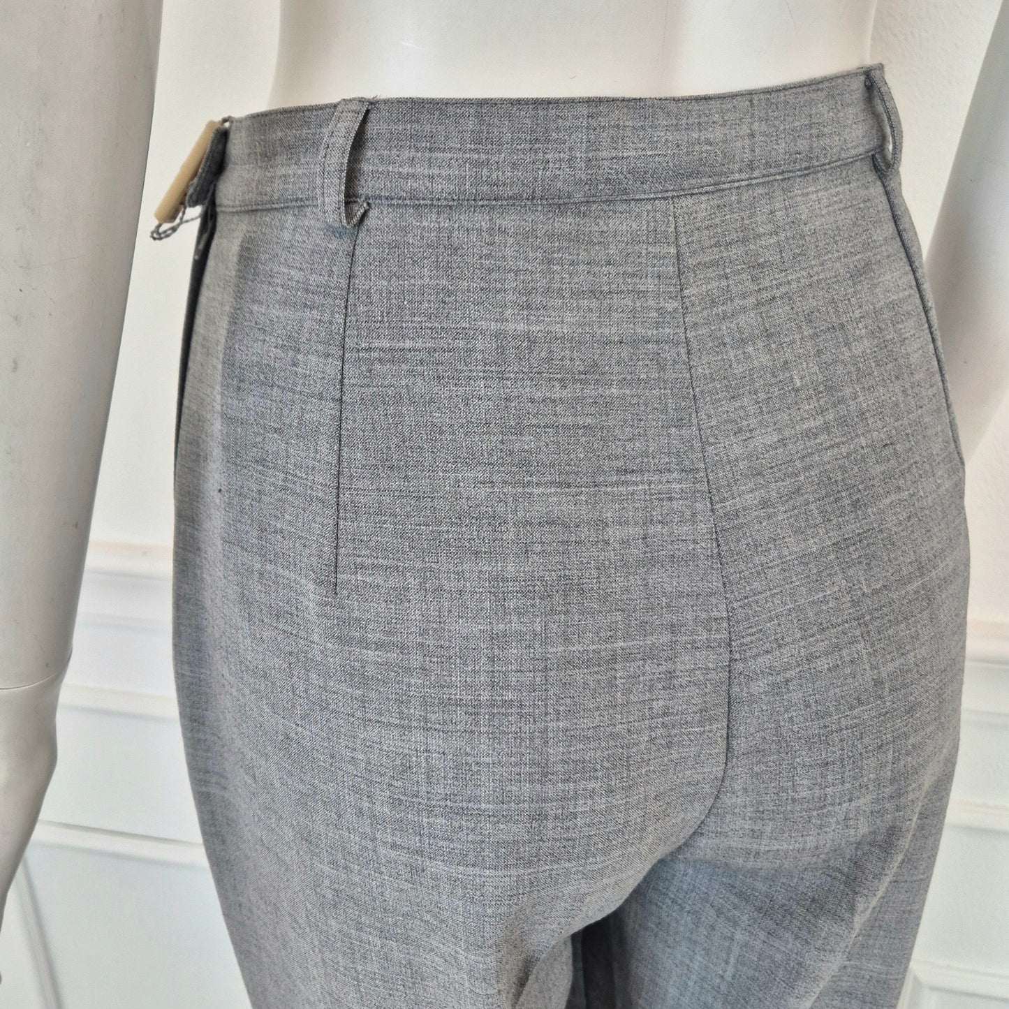 Pantaloni vintage in fresco lana grigio chiaro