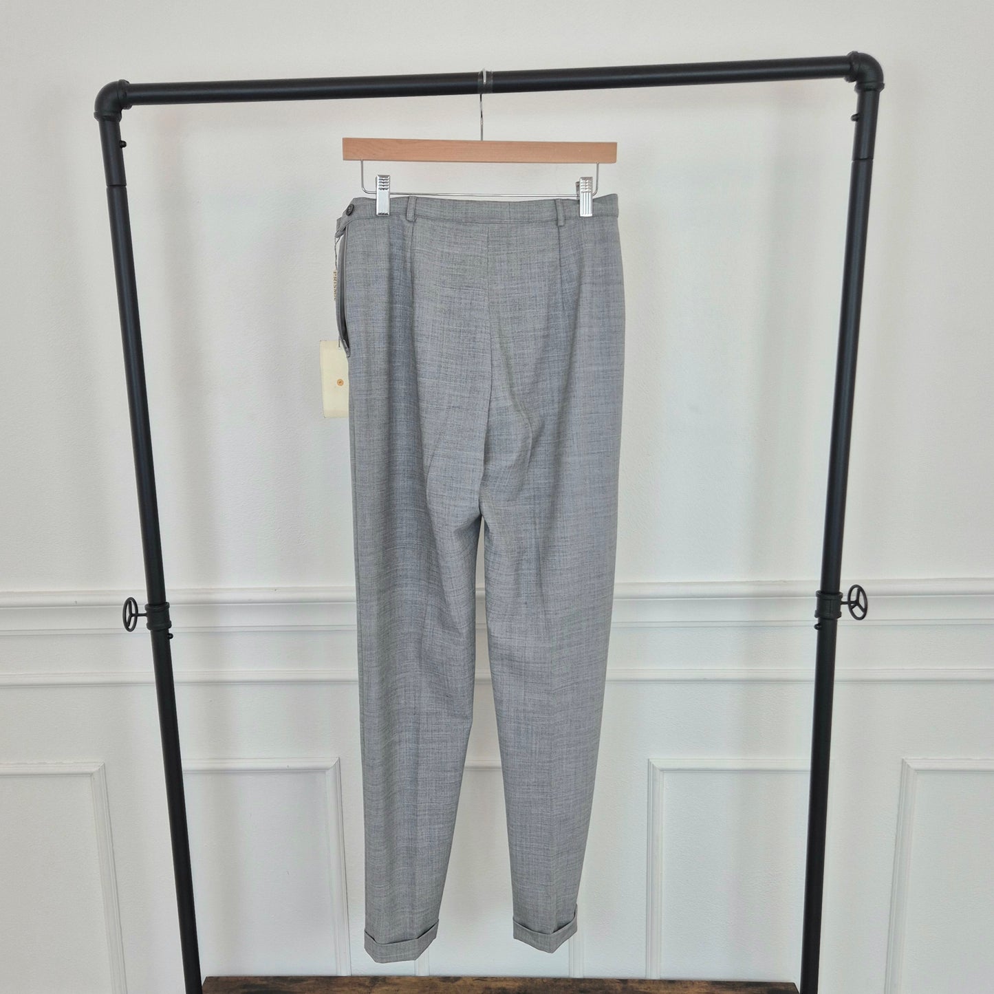 Pantaloni vintage in fresco lana grigio chiaro