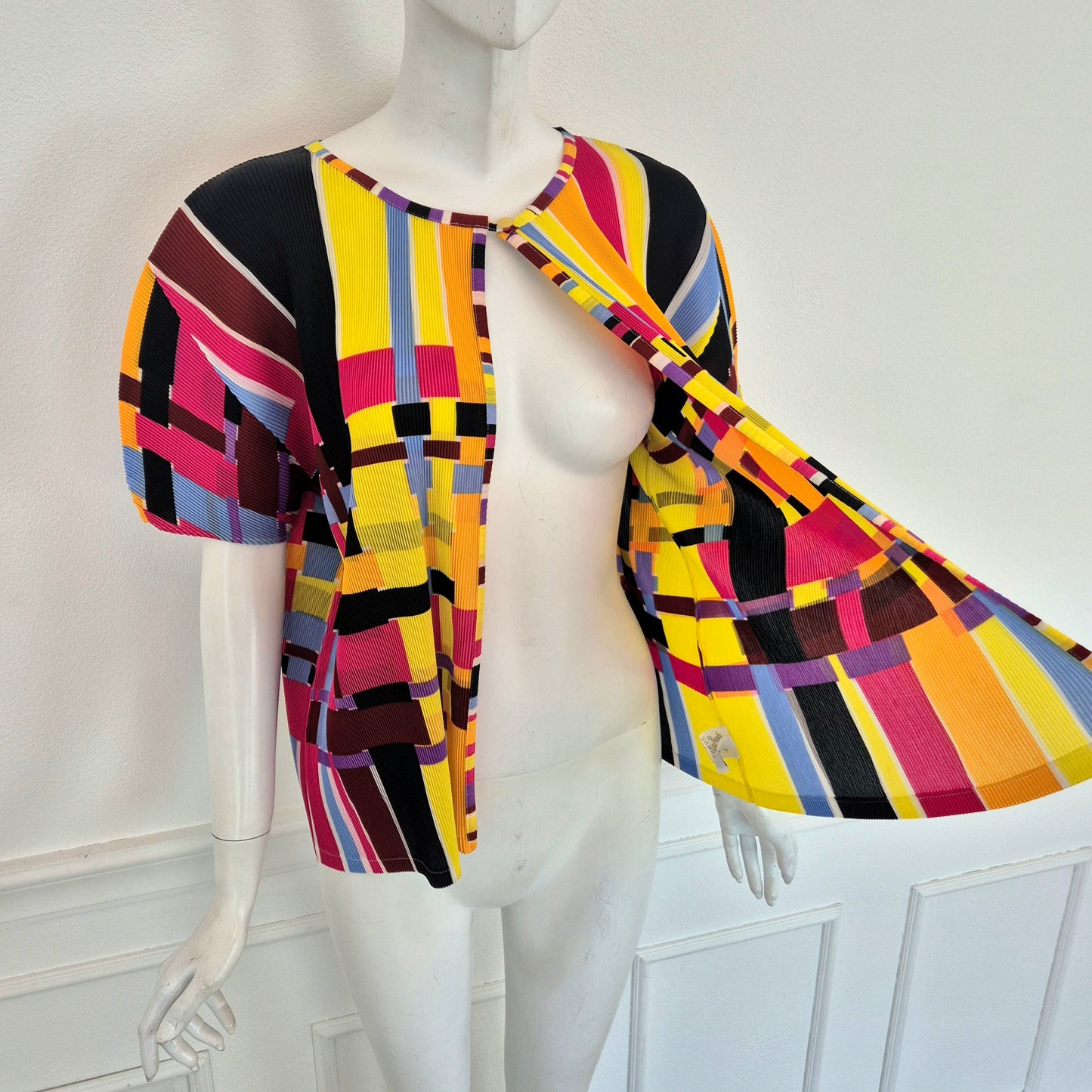 Pleats Please Issey Miyake | Camicetta multicolor plissettata