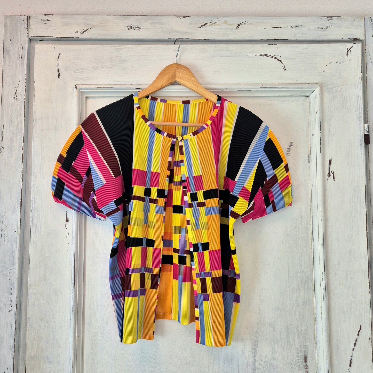 Pleats Please Issey Miyake | Camicetta multicolor plissettata