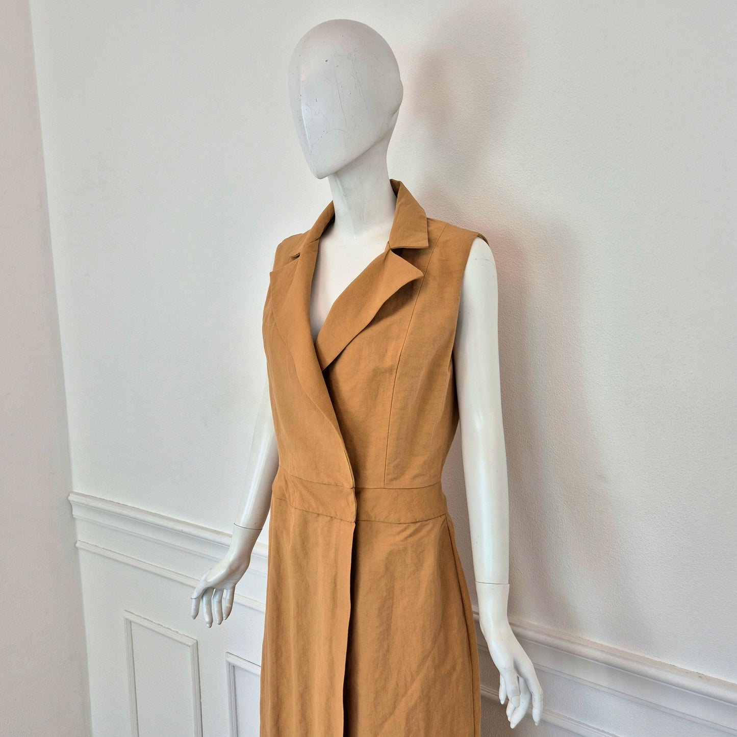 Sophia Nubes | Soprabito - gilet lungo sabbia