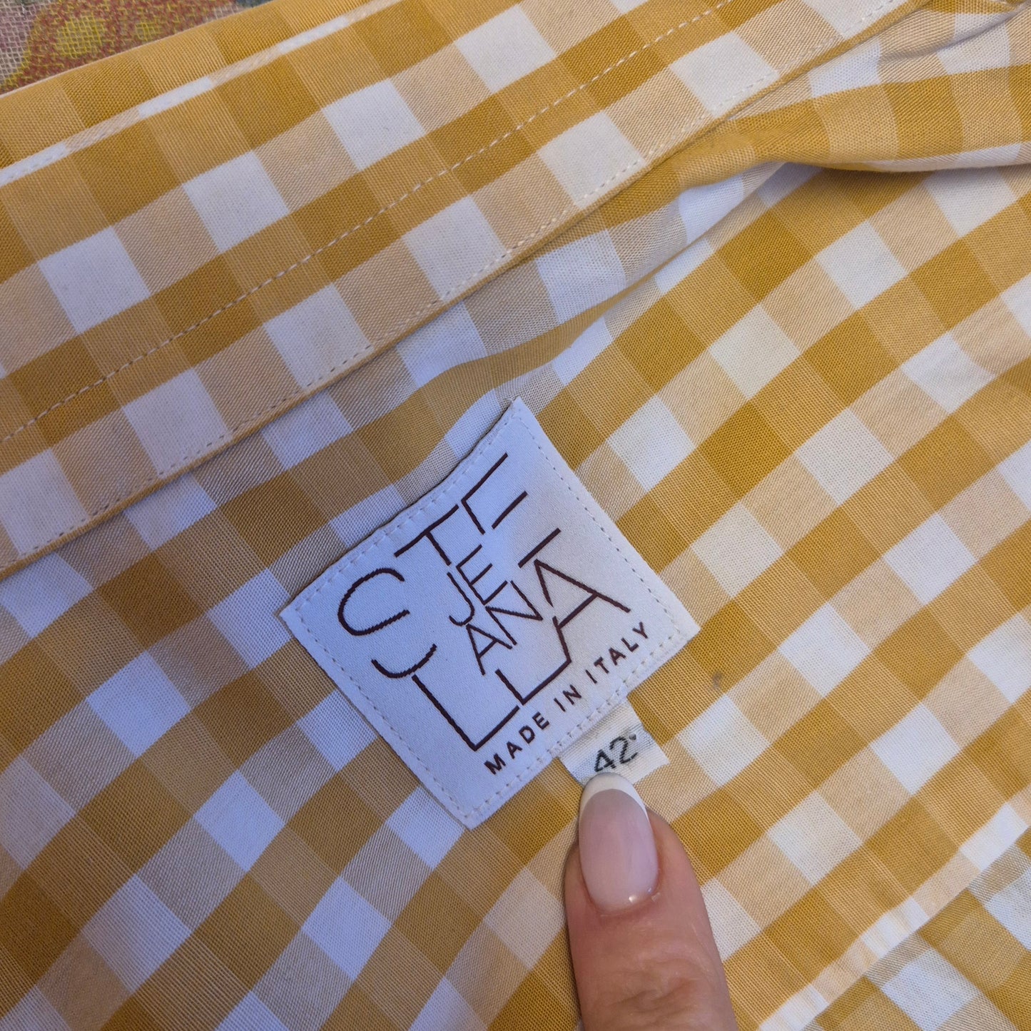 Stella Jean | Camicia vichy senape