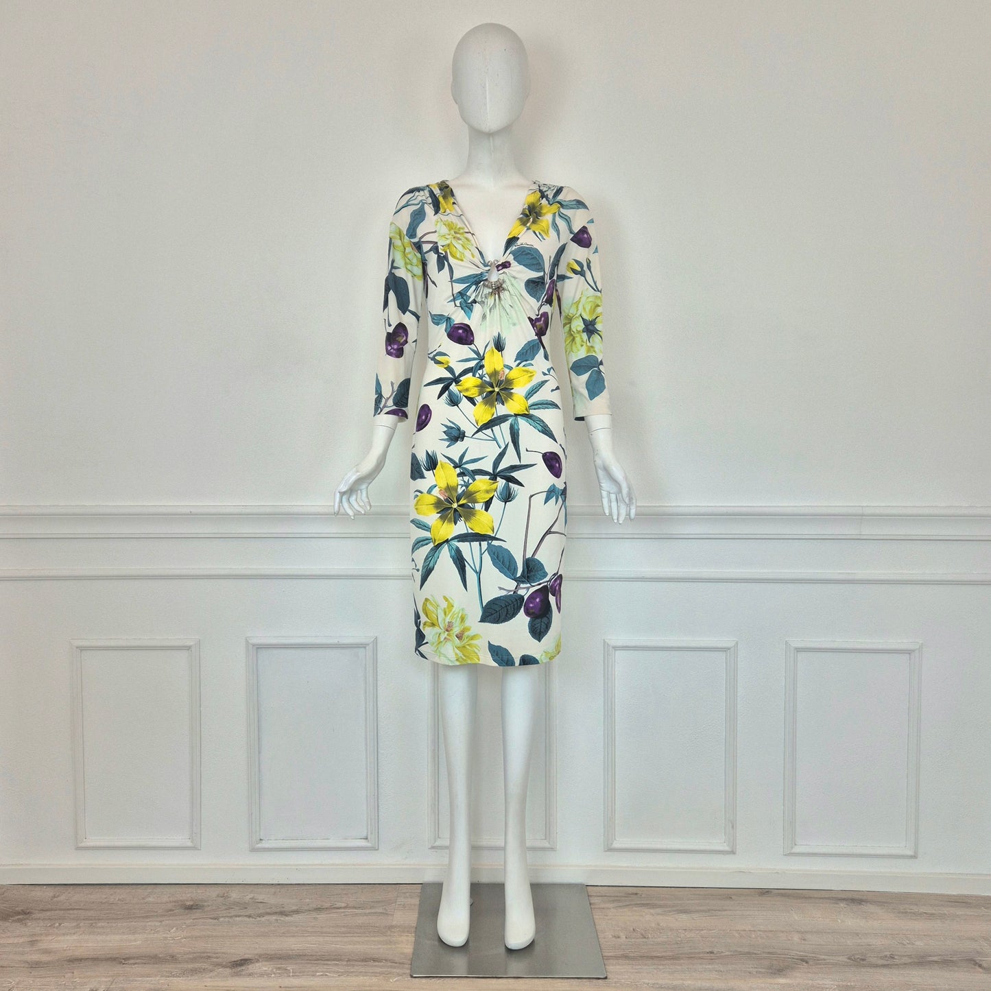 Roberto Cavalli | Abito stampa fiori e susine